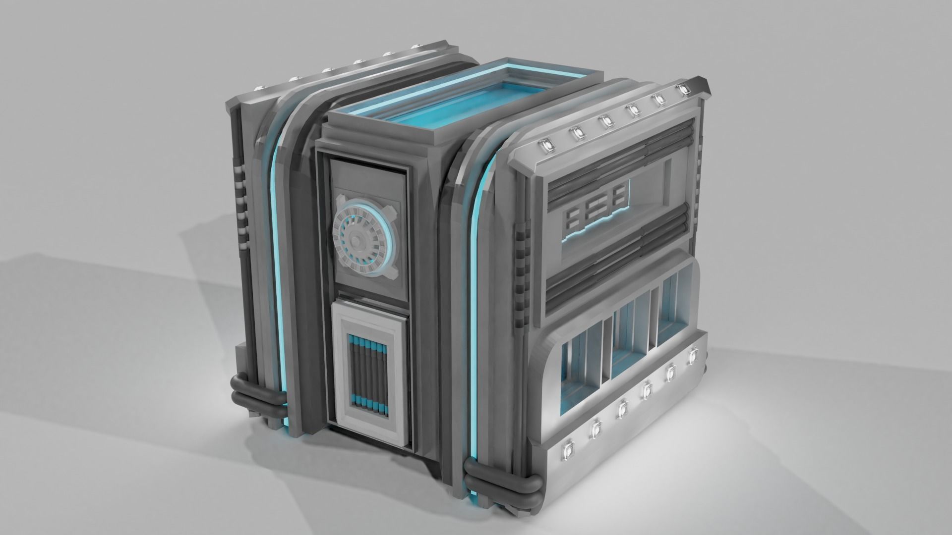 Futuristic Crate Set 3D model_10