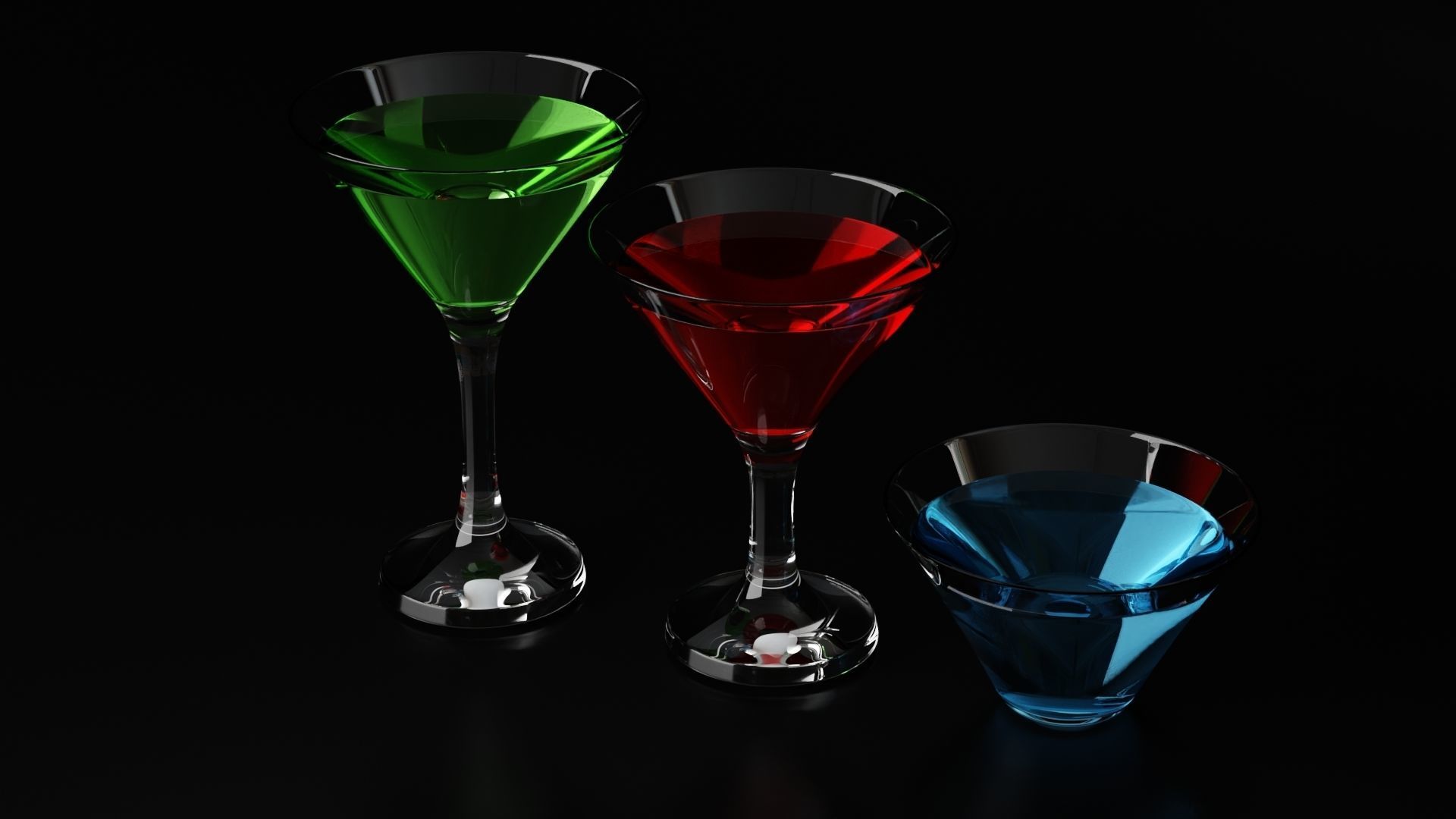 Martini glasses set aka cocktail glasses set 3D Model Collection_12