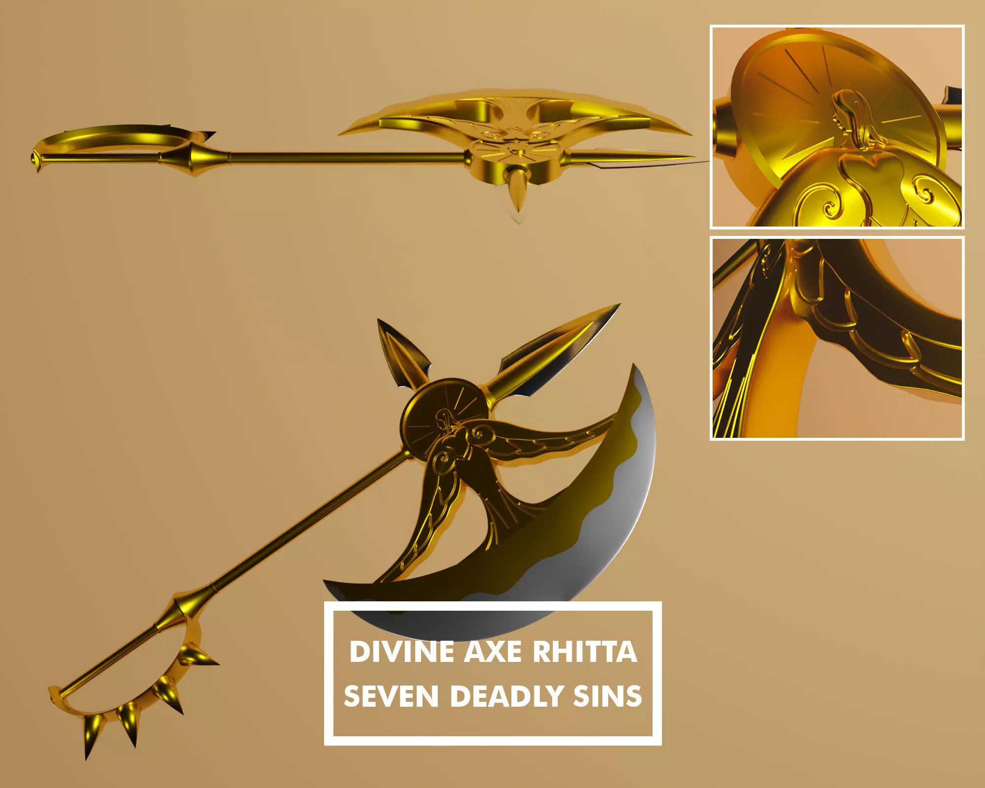 Divine Axe Rhitta Escanor Axe - Seven Deadly Sins 3D model_0