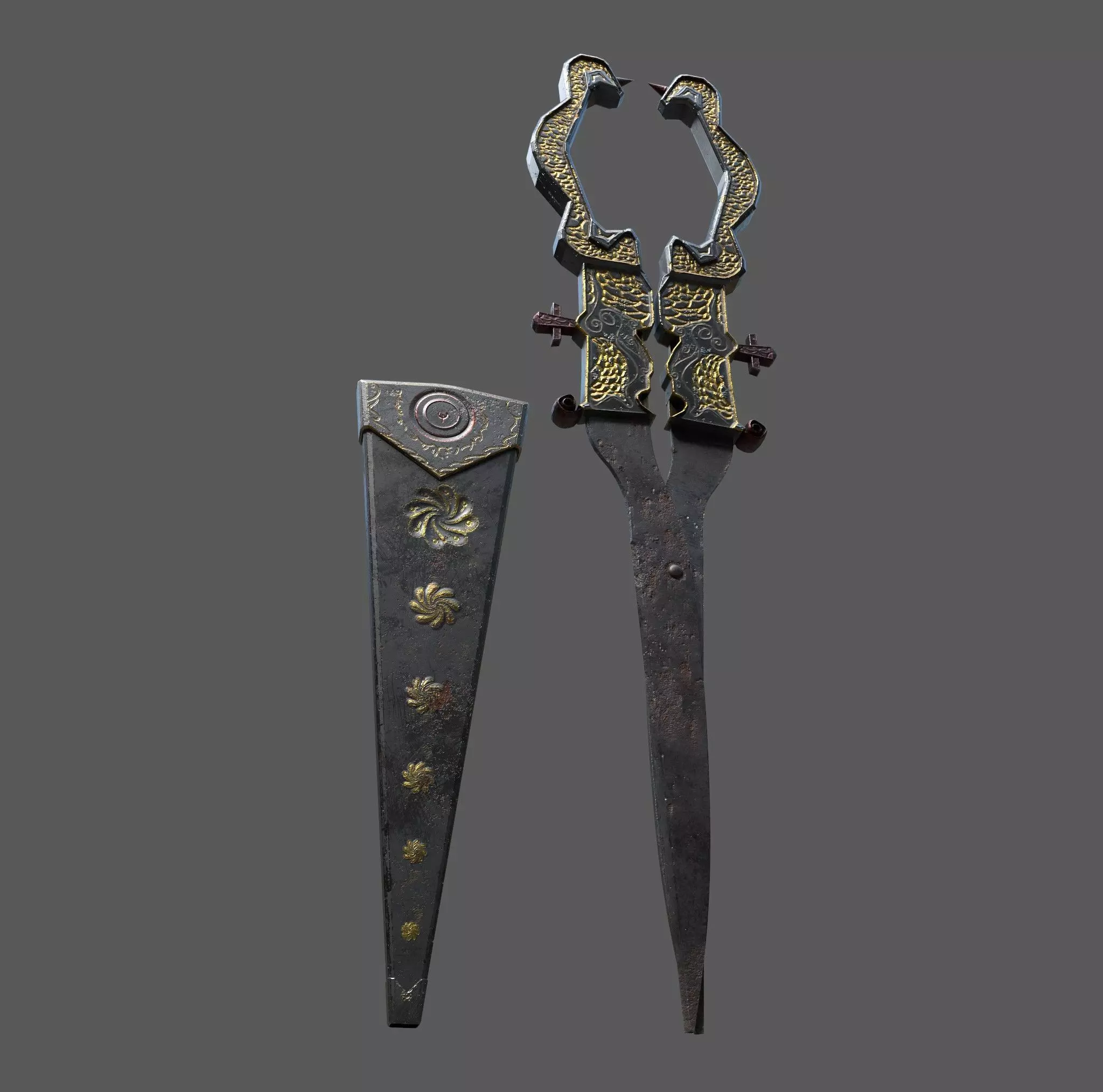 Medieval Fancy Scissors Free 3D model_0