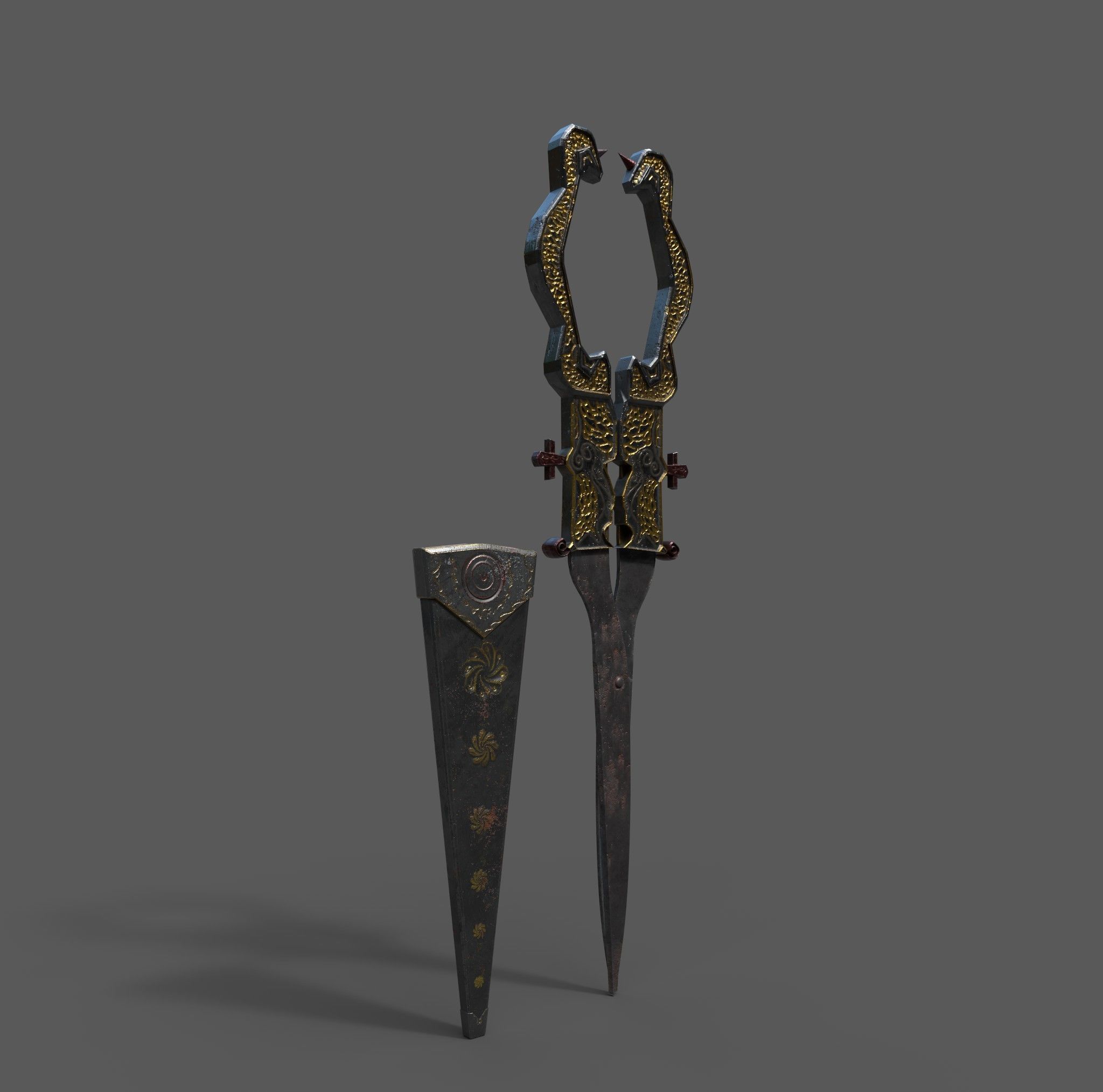 Medieval Fancy Scissors Free 3D model_7