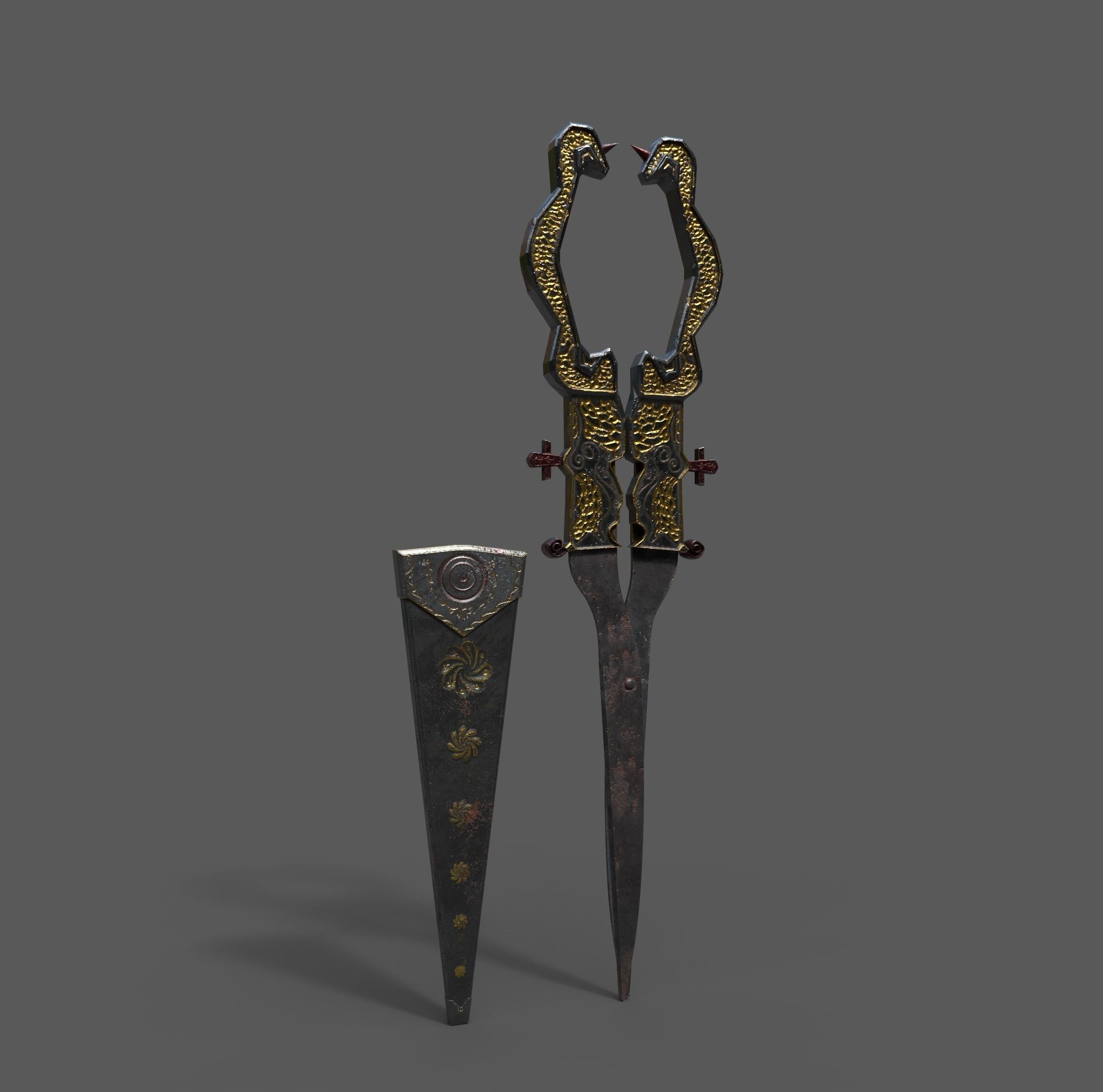 Medieval Fancy Scissors Free 3D model_8