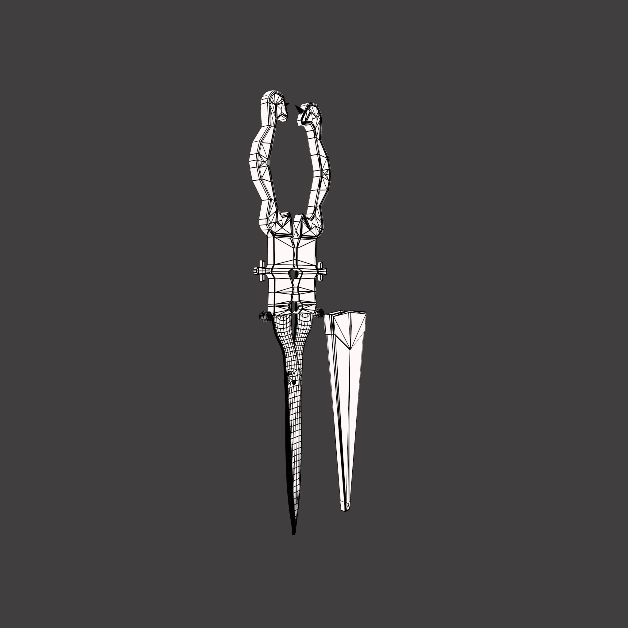 Medieval Fancy Scissors Free 3D model_36