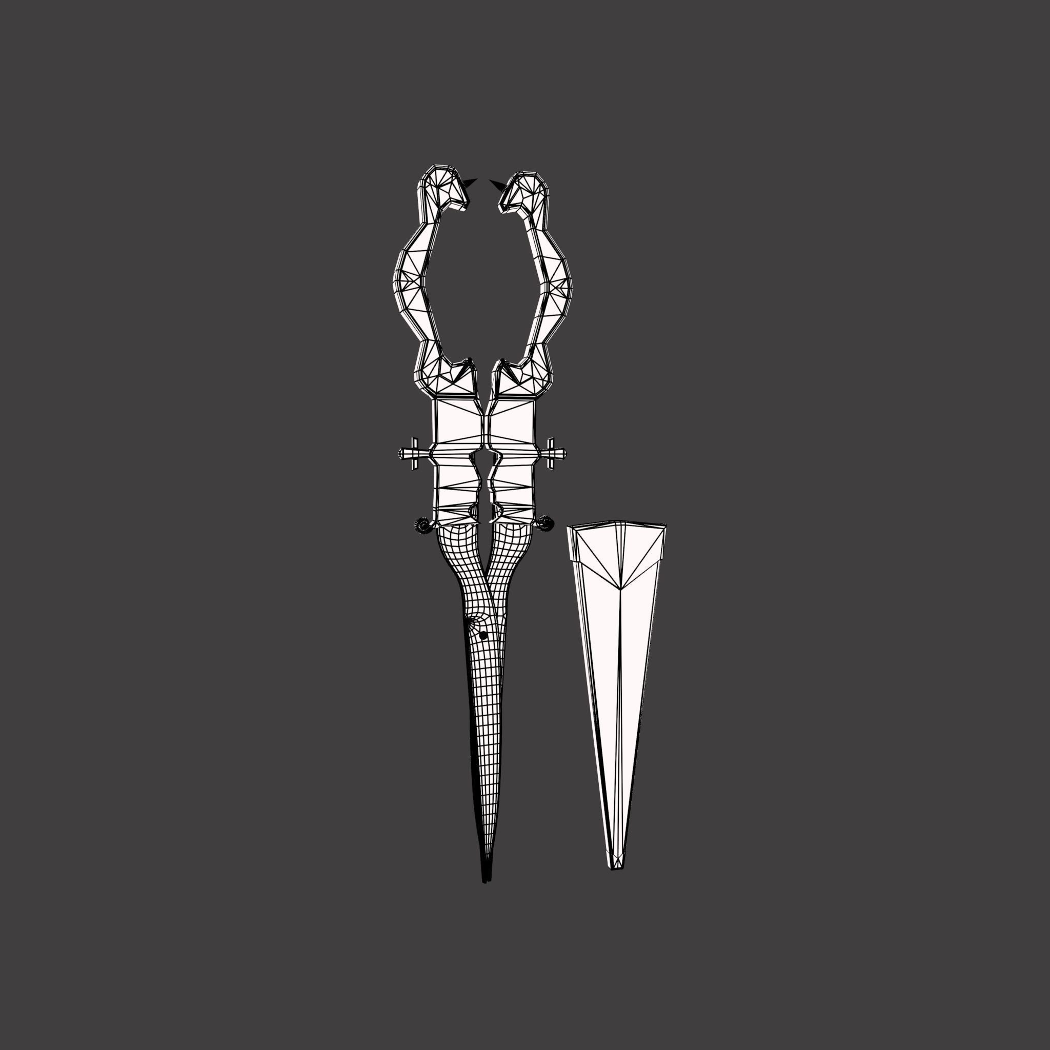 Medieval Fancy Scissors Free 3D model_33