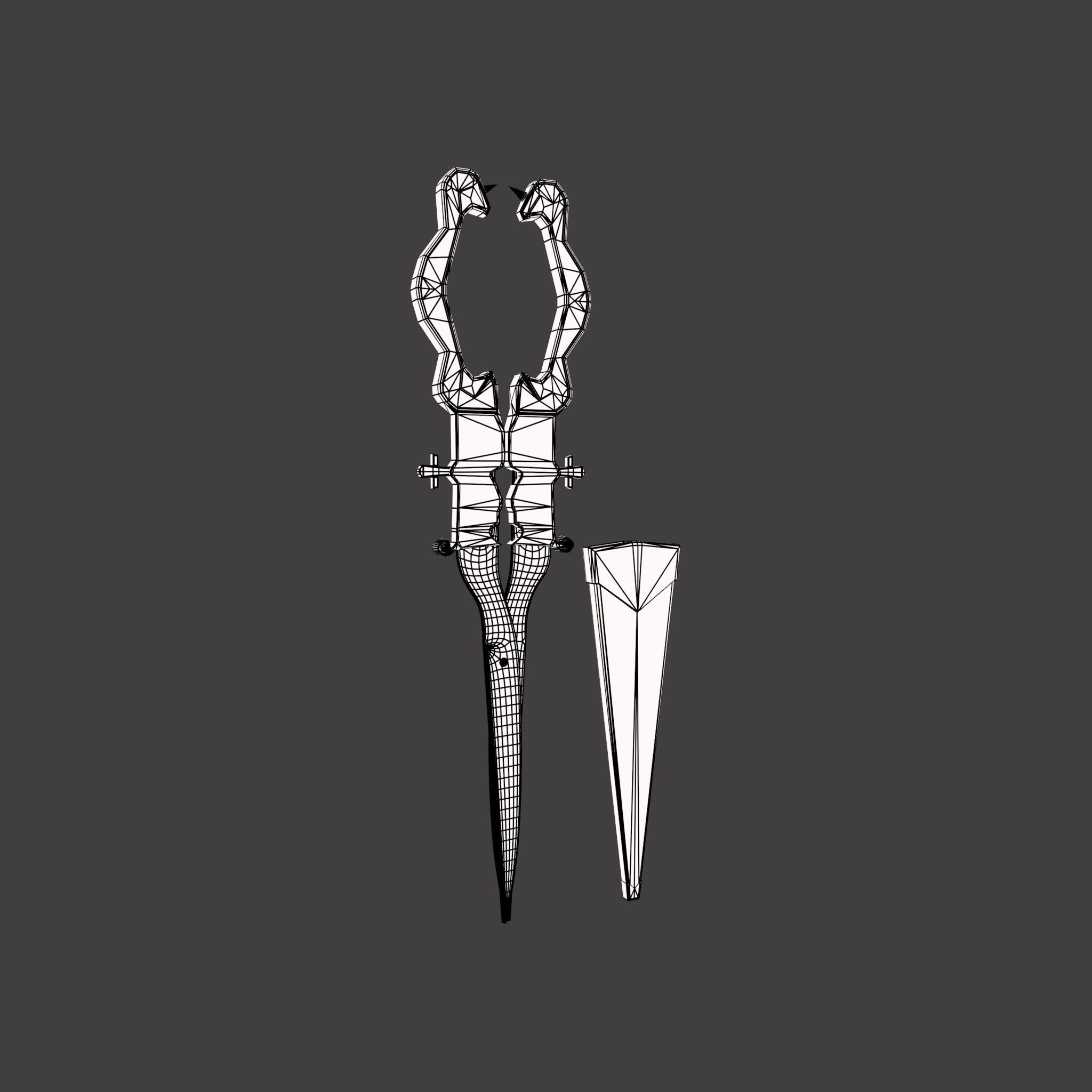 Medieval Fancy Scissors Free 3D model_31
