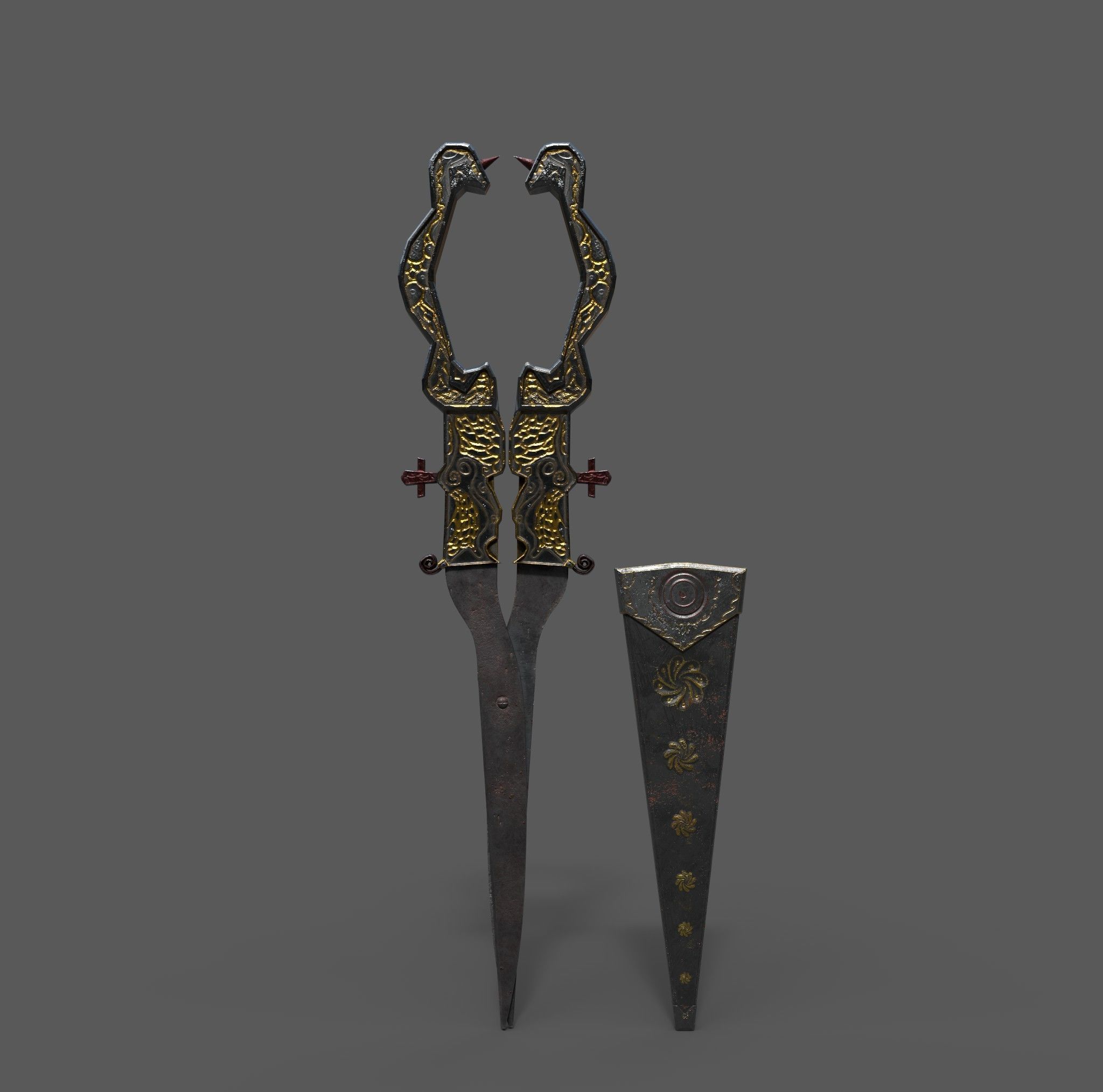 Medieval Fancy Scissors Free 3D model_2