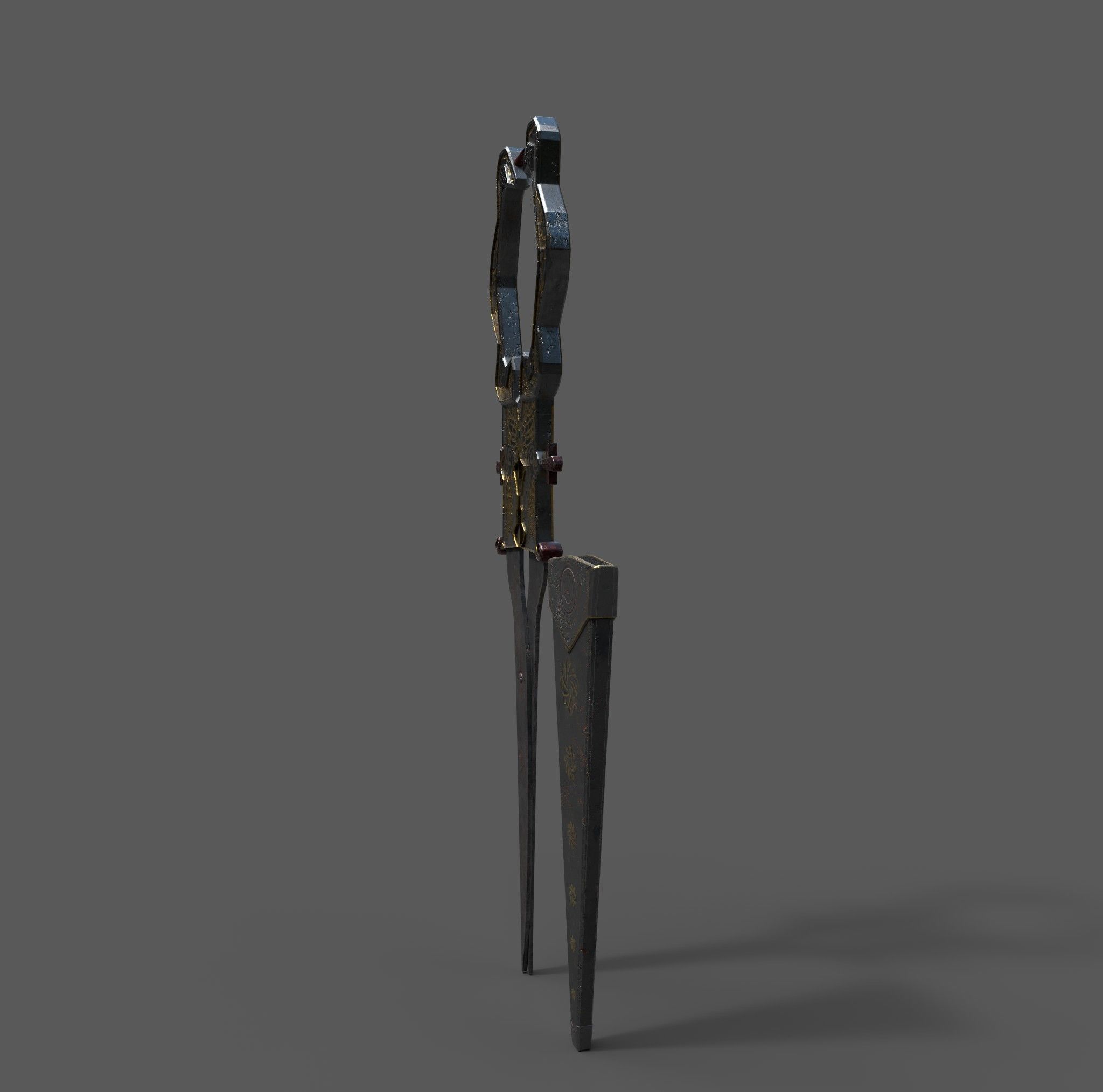 Medieval Fancy Scissors Free 3D model_4