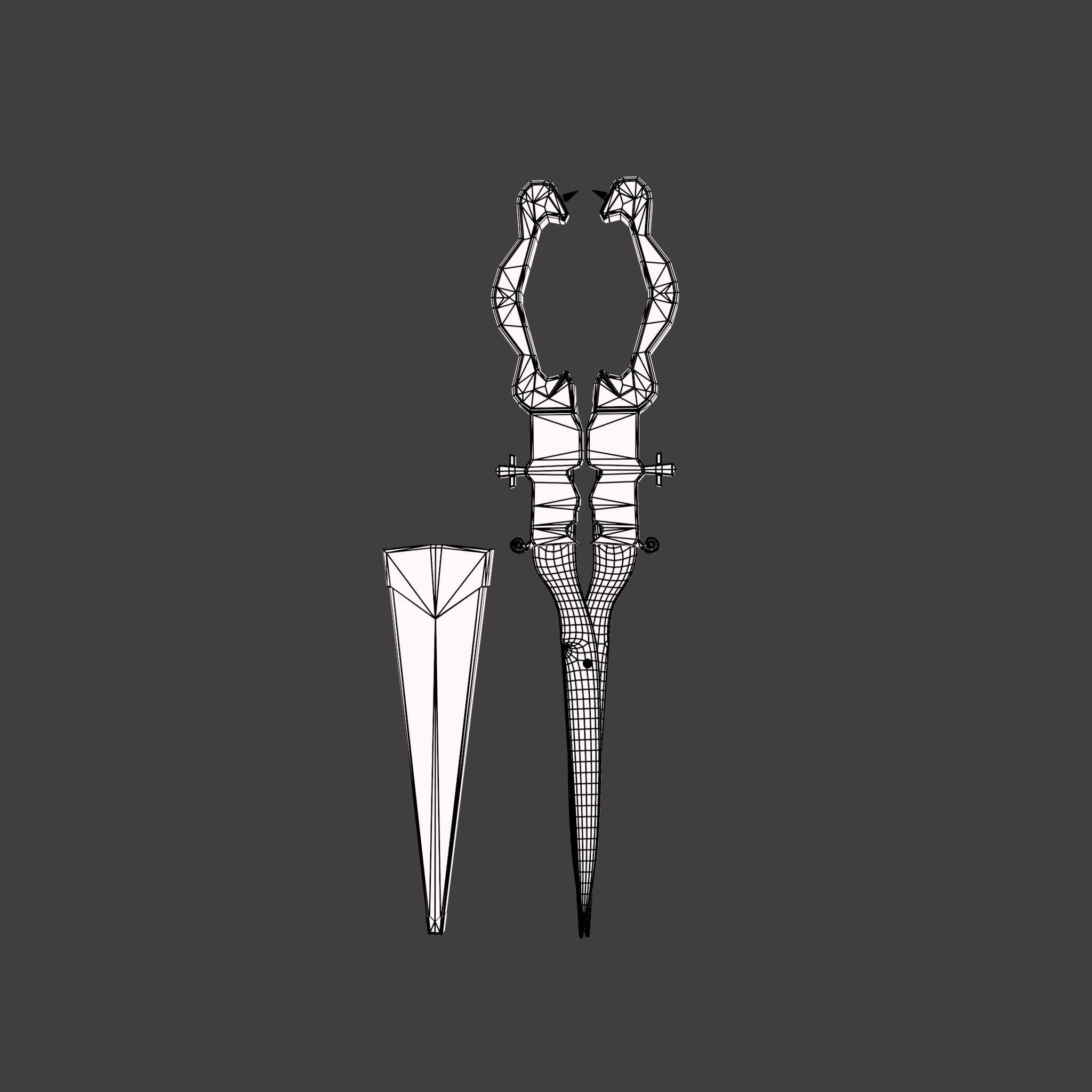 Medieval Fancy Scissors Free 3D model_24