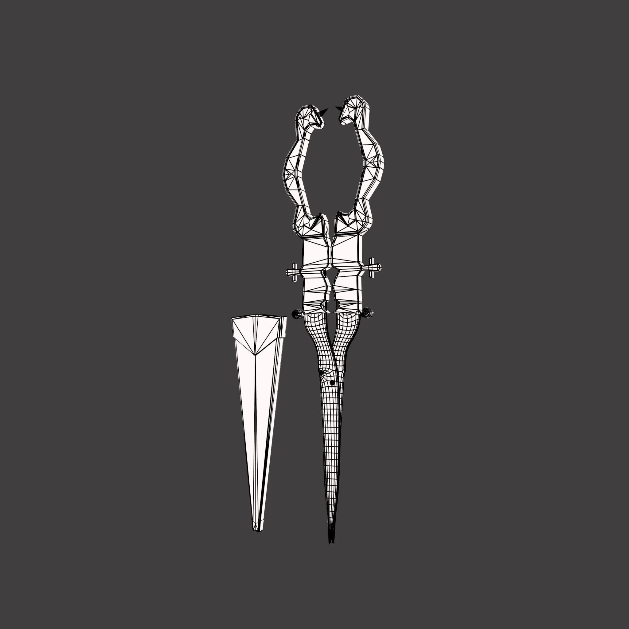 Medieval Fancy Scissors Free 3D model_27