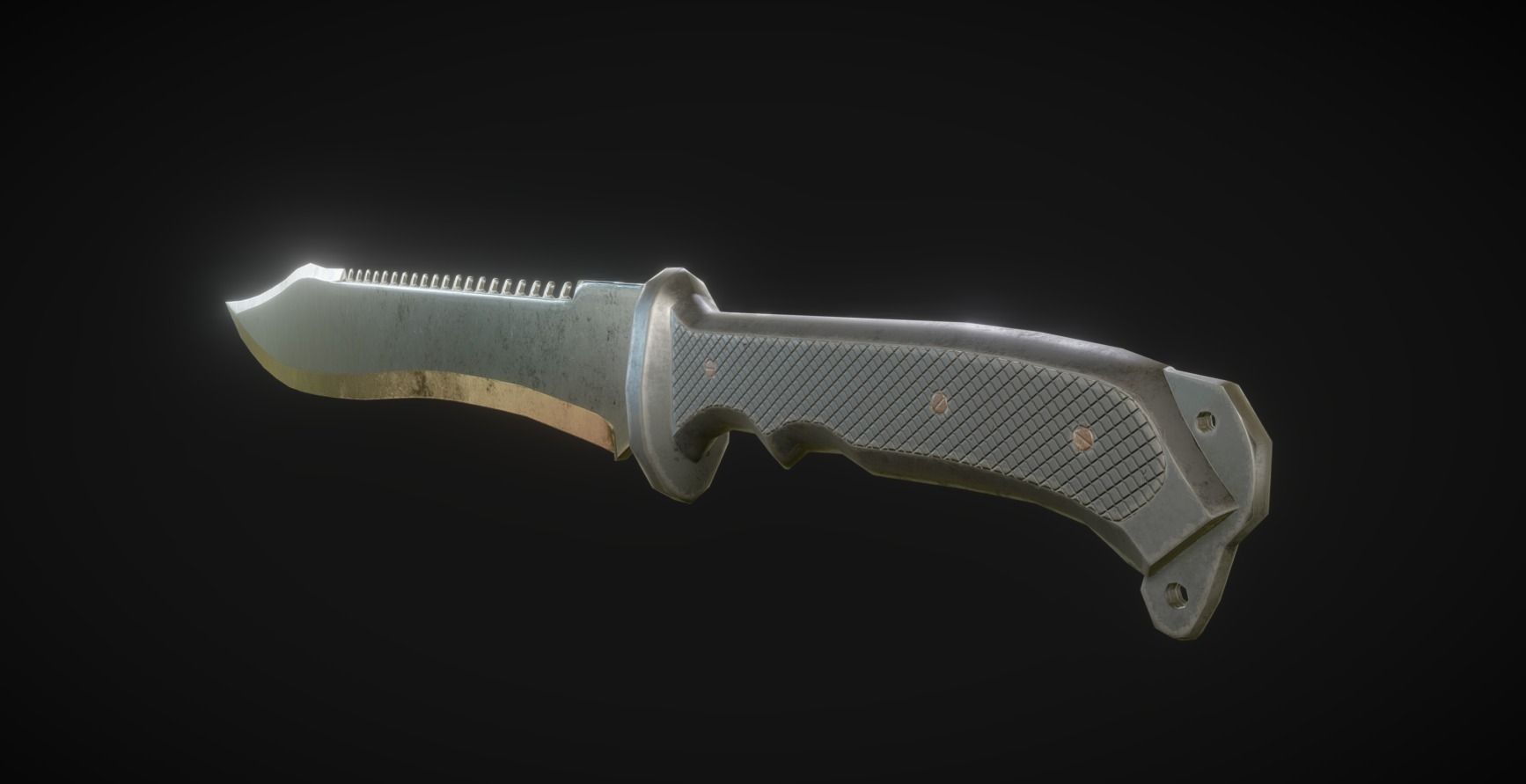 Modern Machete Low-poly 3D model_2