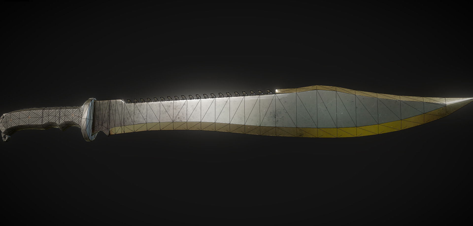 Modern Machete Low-poly 3D model_7