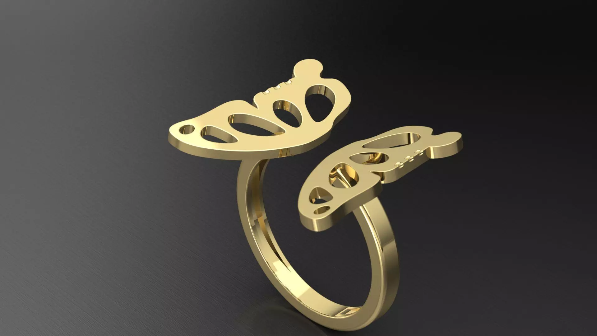 Butterfly ring 3D print model_0