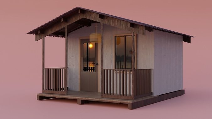 american house  Low-poly 3D model