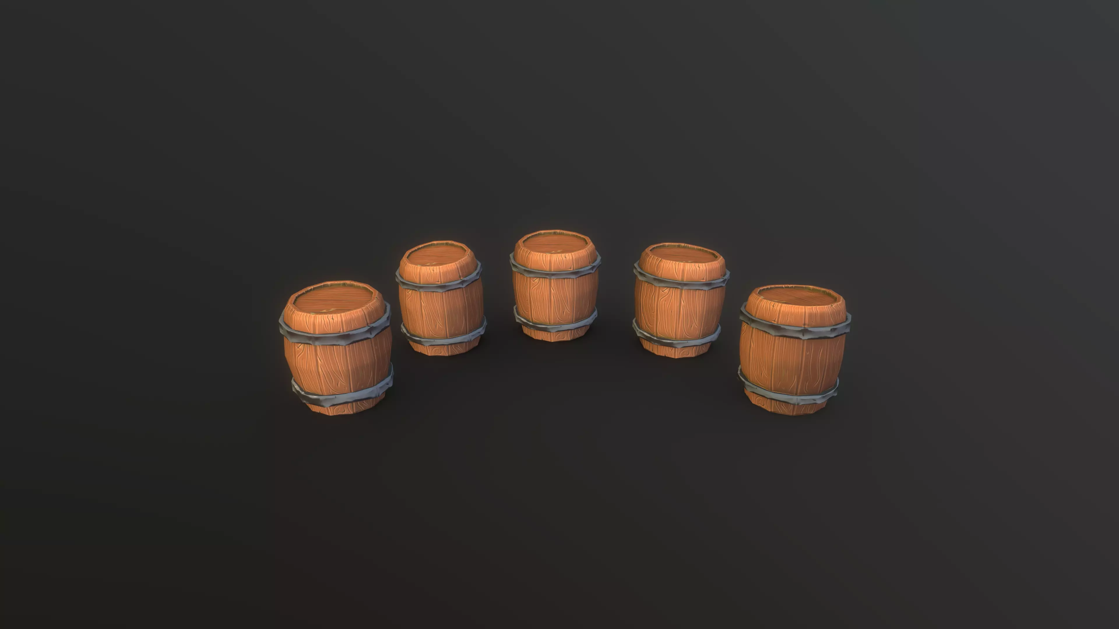 Stylized PBR Barrel 1 Pack Low-poly 3D model_0