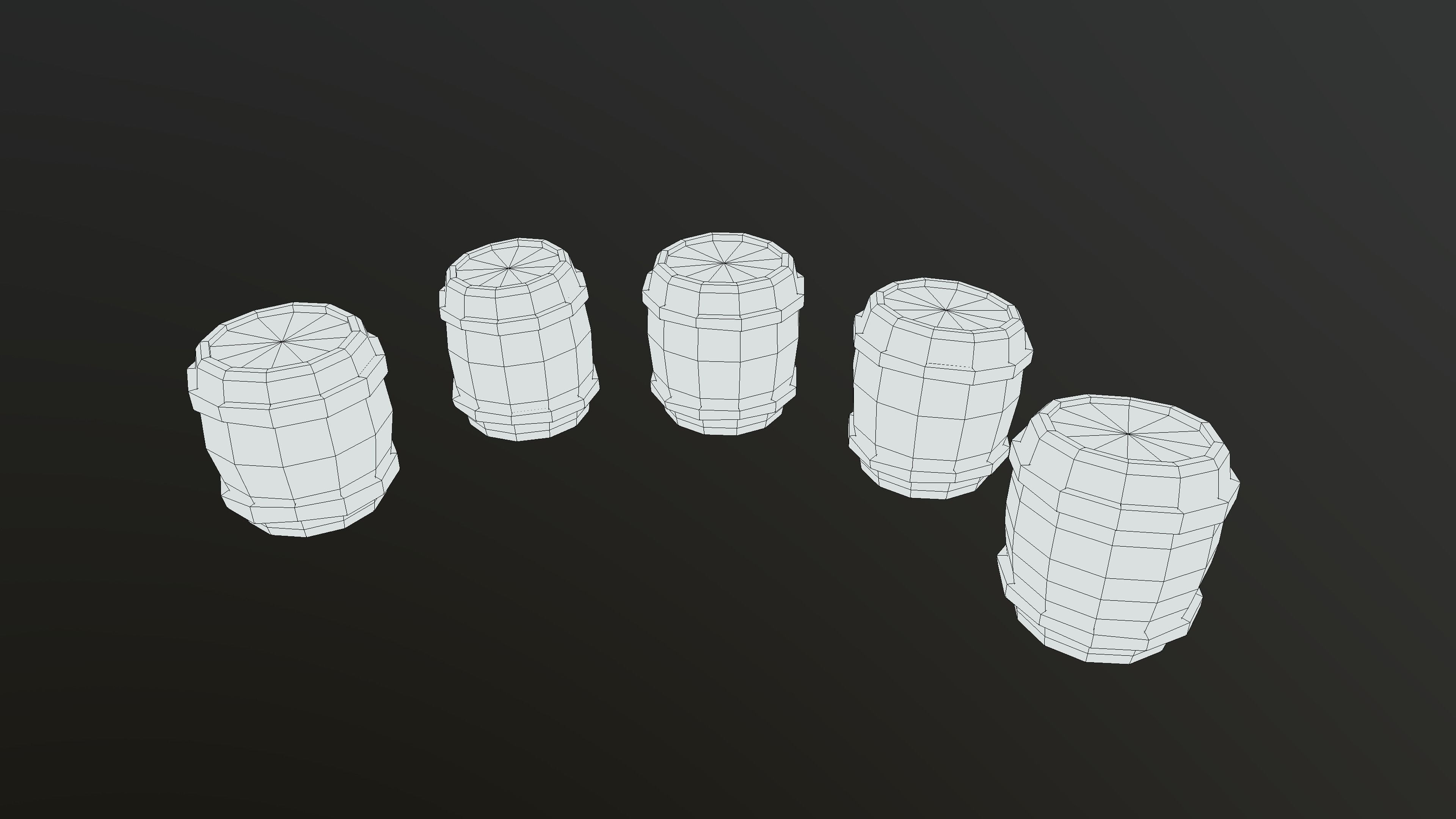 Stylized PBR Barrel 1 Pack Low-poly 3D model_5