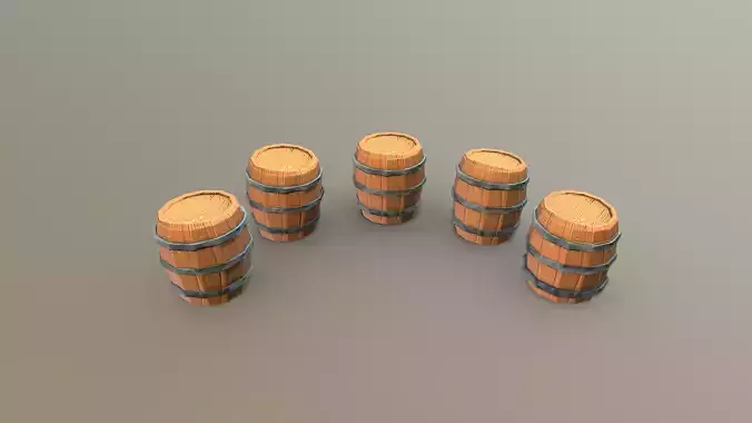 Stylized PBR Barrel 2 Pack