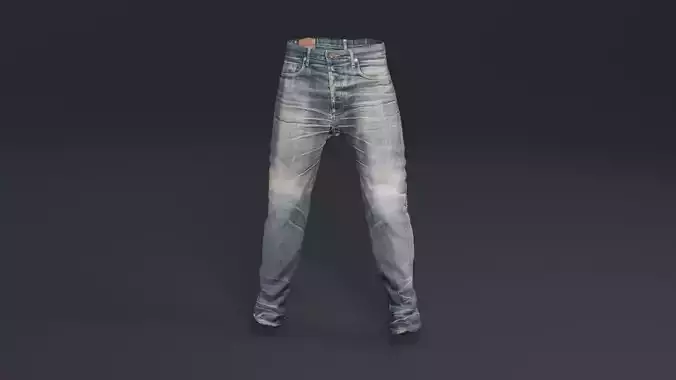 Demin Jeans Low-poly 3D model
