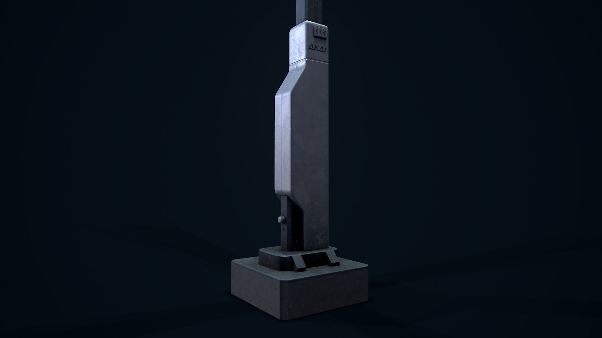 Sci Fi Street Light 3 Low-poly 3D model_8