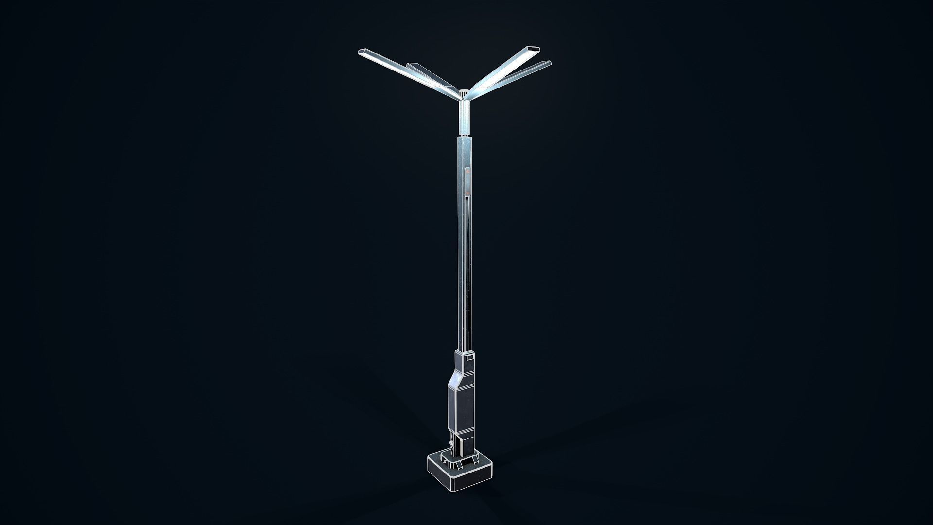 Sci Fi Street Light 3 Low-poly 3D model_10