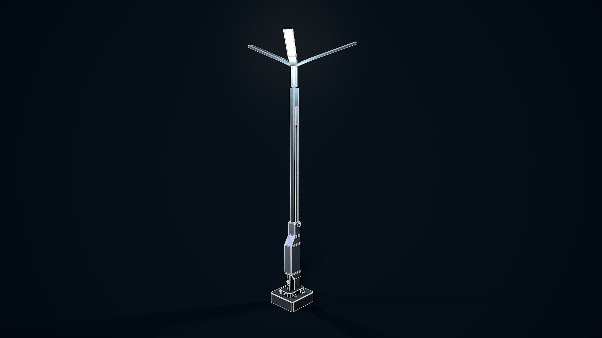 Sci Fi Street Light 4 Low-poly 3D model_8