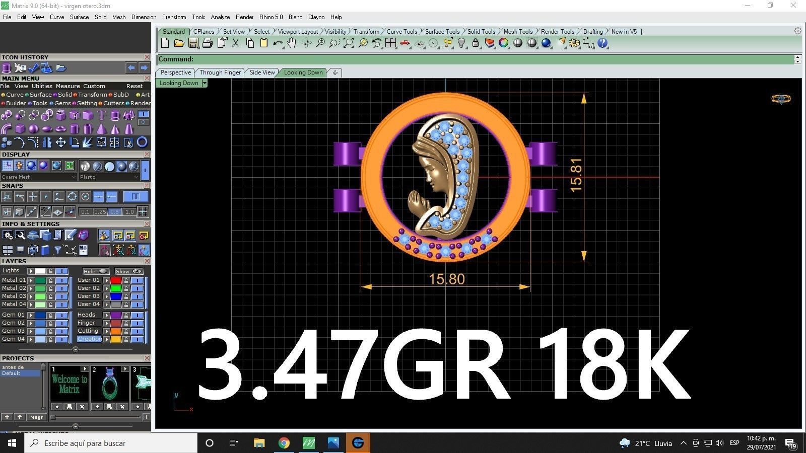 pendant  medallion meda virgin 3D print model_3