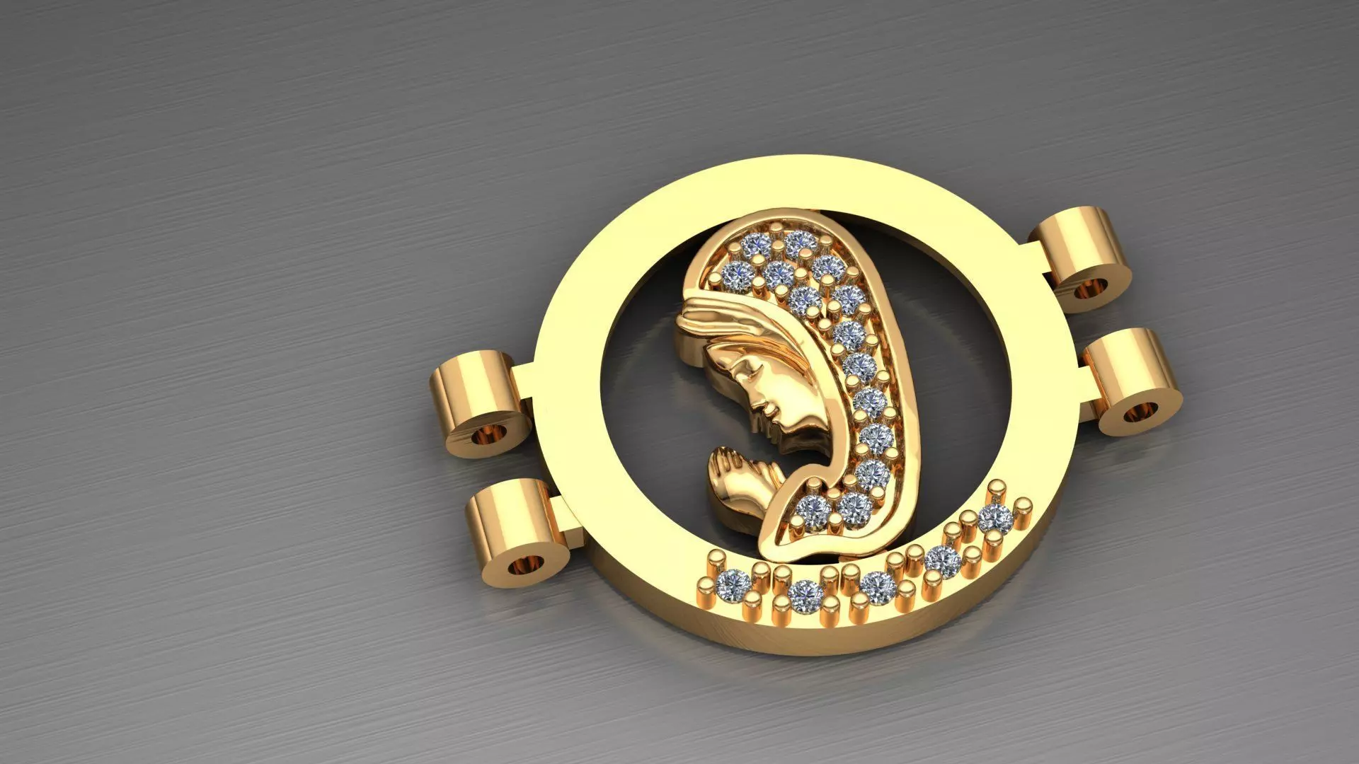 pendant  medallion meda virgin 3D print model_0