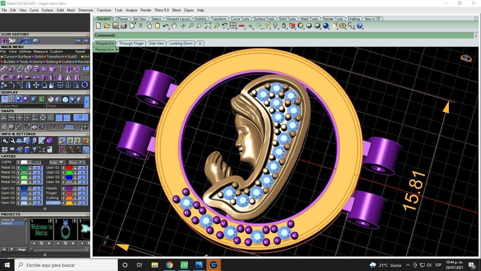 pendant  medallion meda virgin 3D print model_2