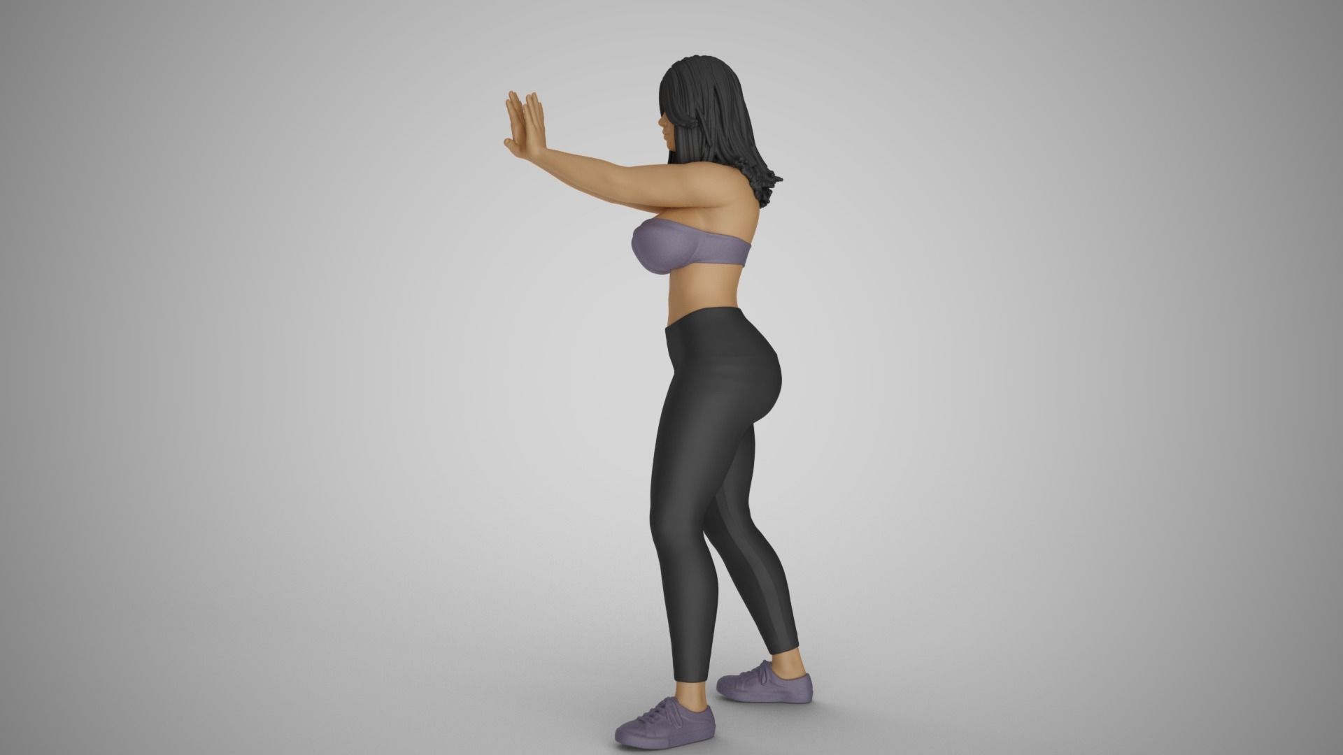 Girl Keeping Distance 3D print model_8
