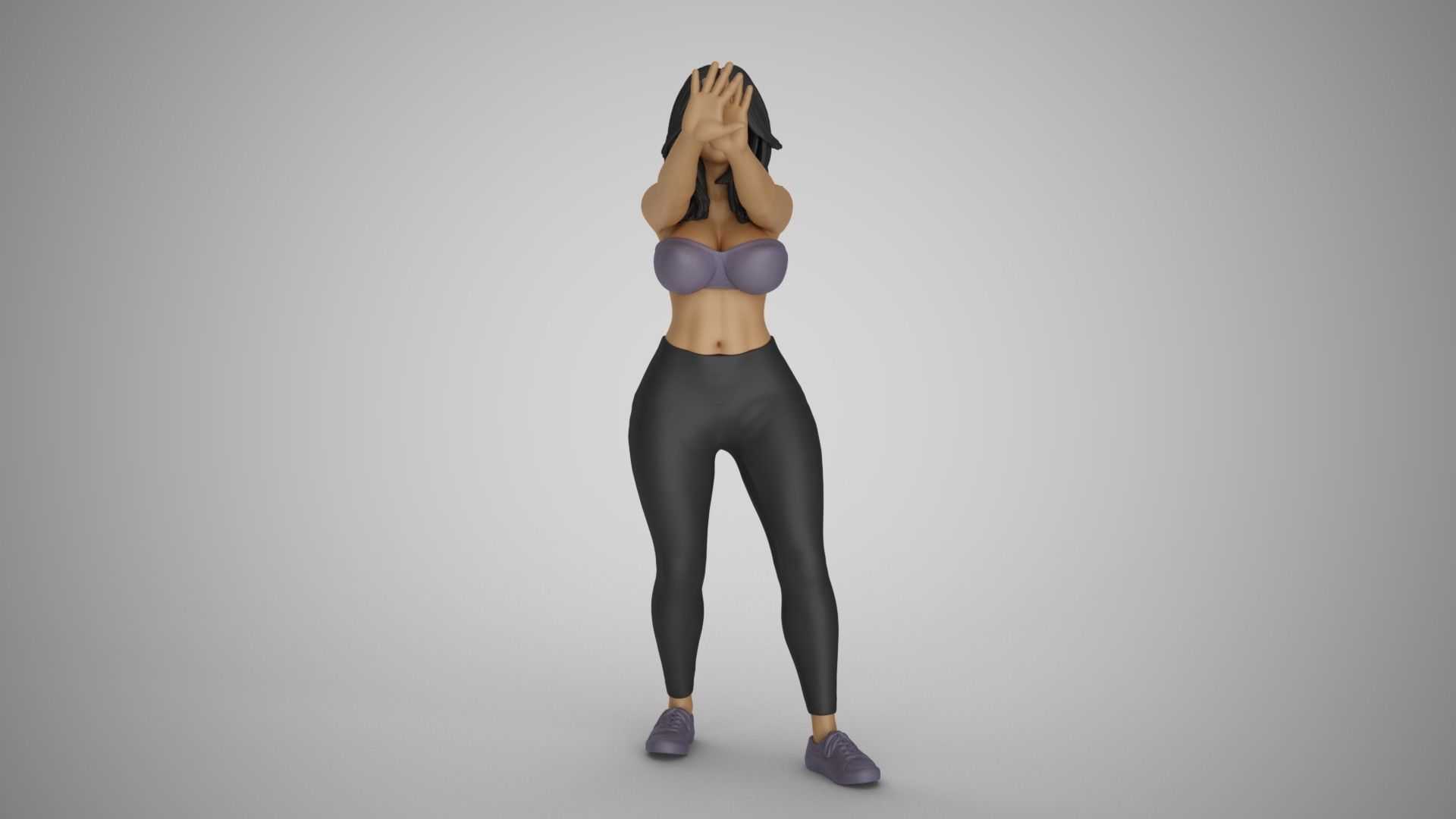 Girl Keeping Distance 3D print model_10
