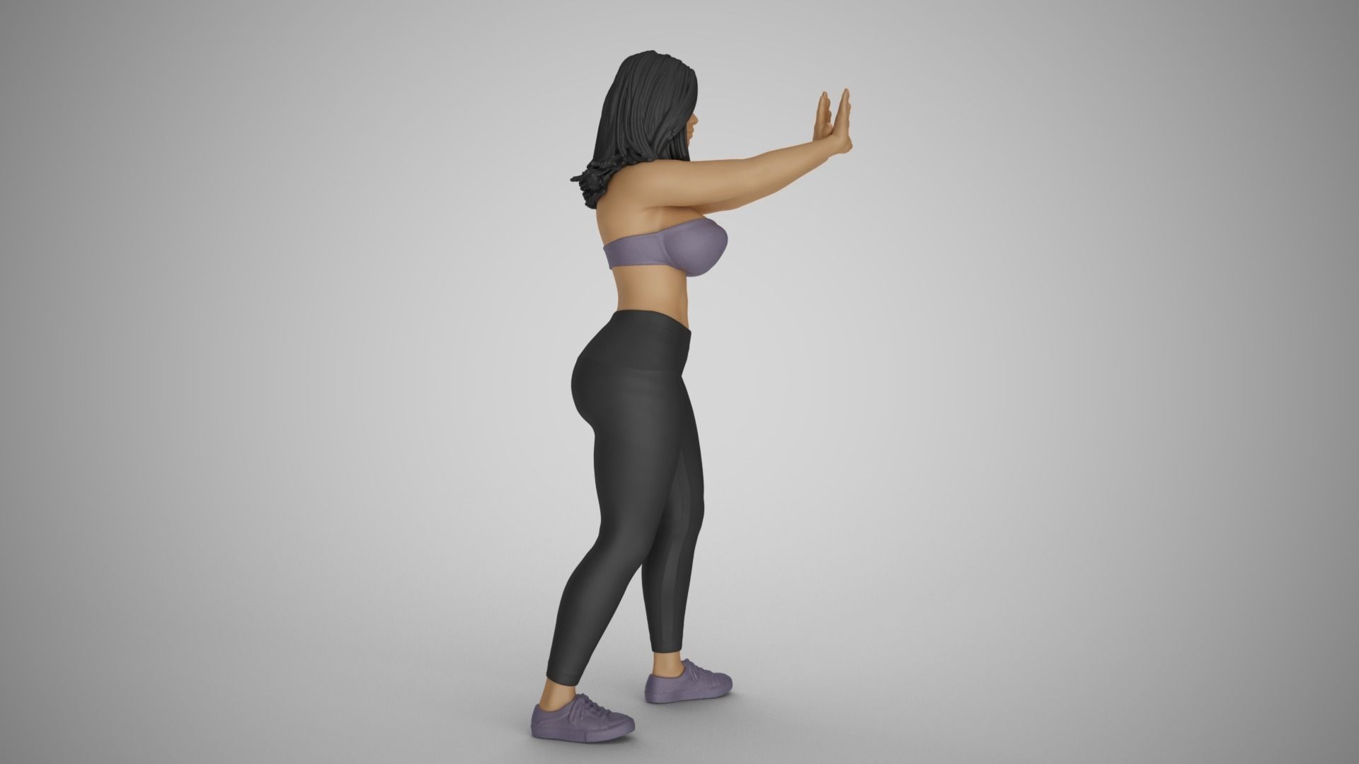 Girl Keeping Distance 3D print model_4