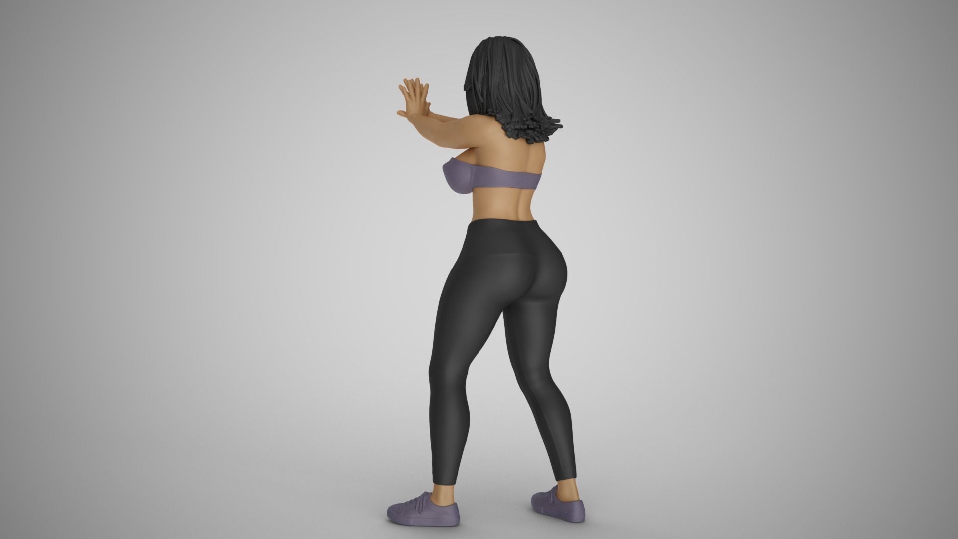 Girl Keeping Distance 3D print model_7