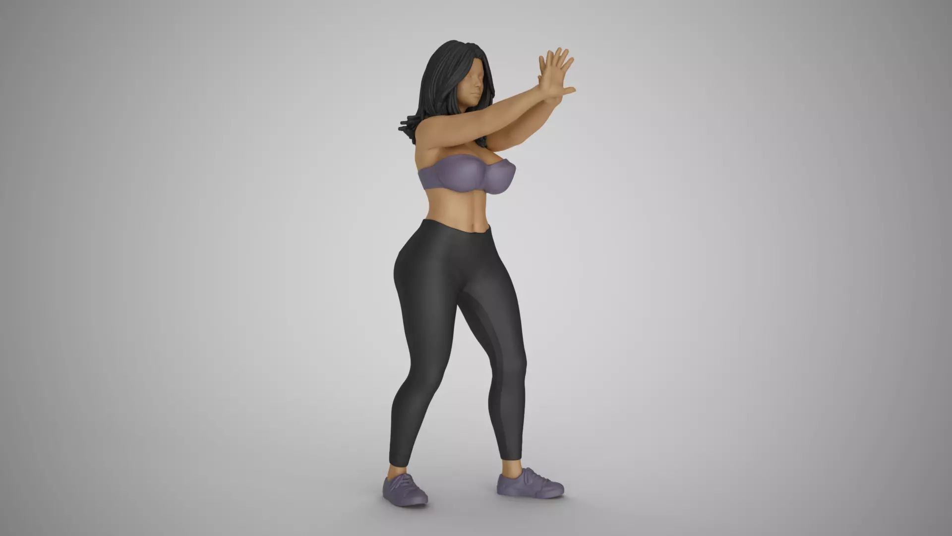 Girl Keeping Distance 3D print model_0