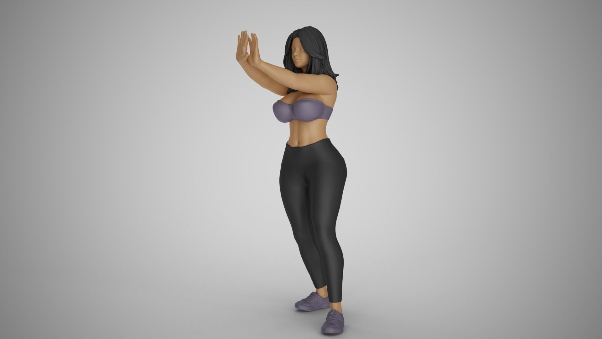 Girl Keeping Distance 3D print model_9