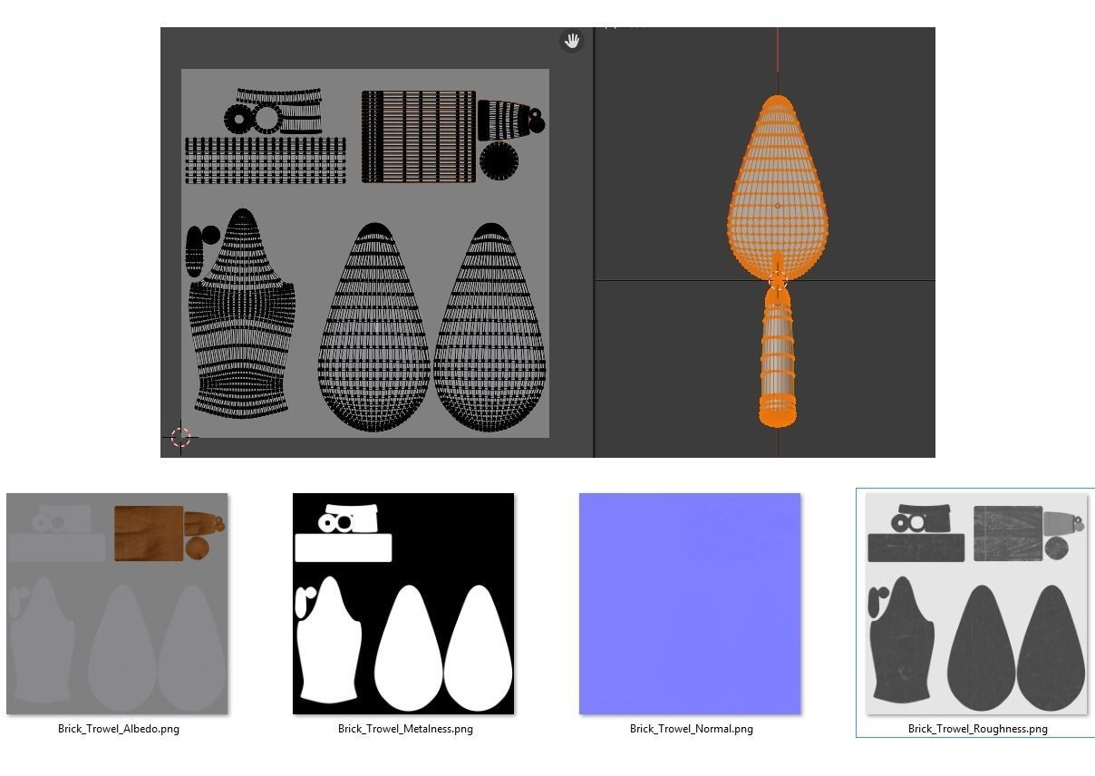 Brick Trowel 3D model_9