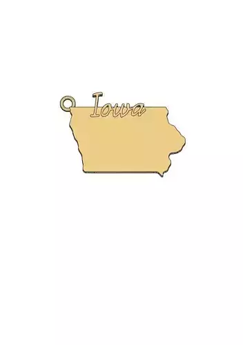 Iowa Charm 3D print model