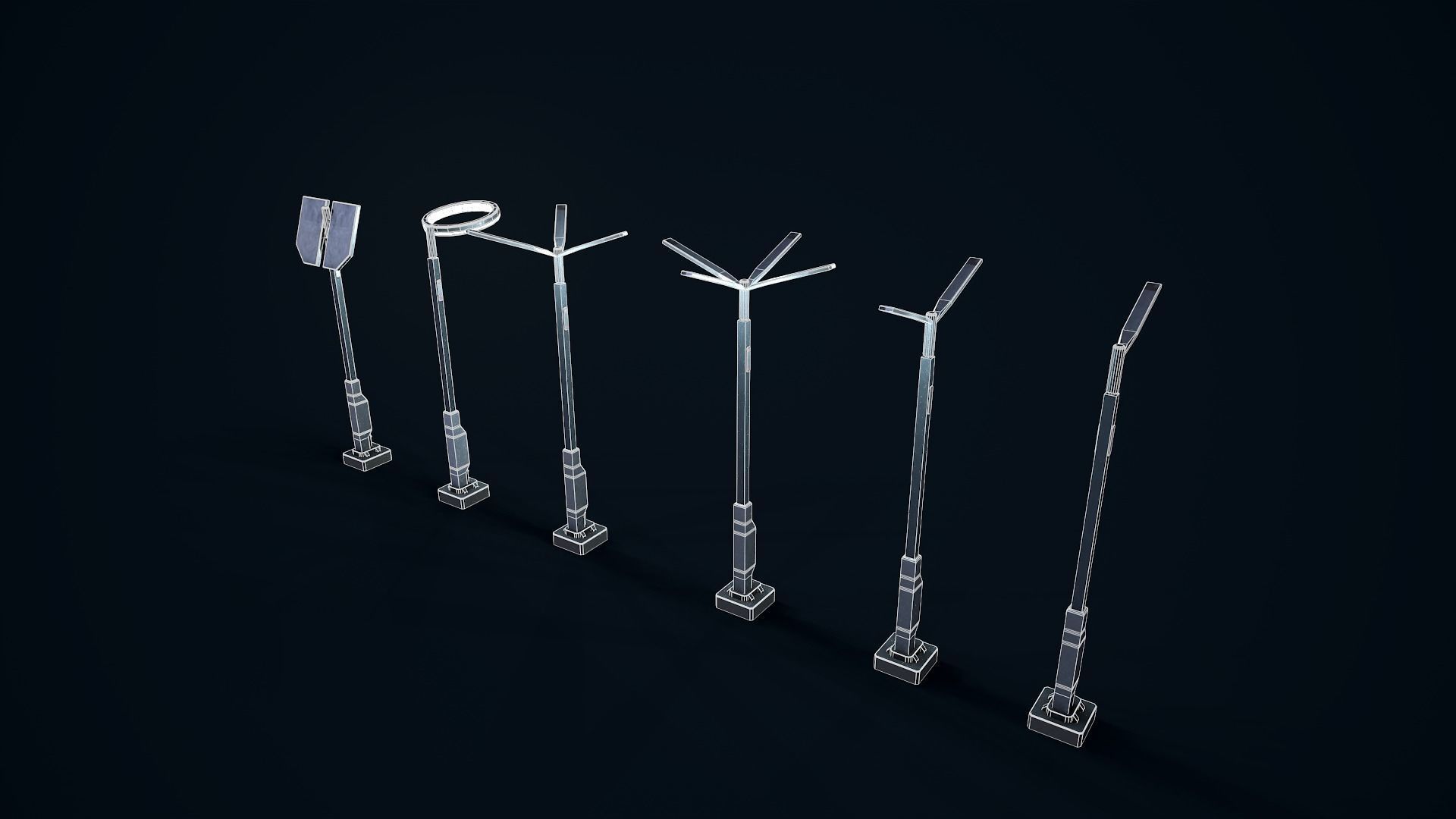 Sci Fi Street Light Pack 3D Model Collection_14