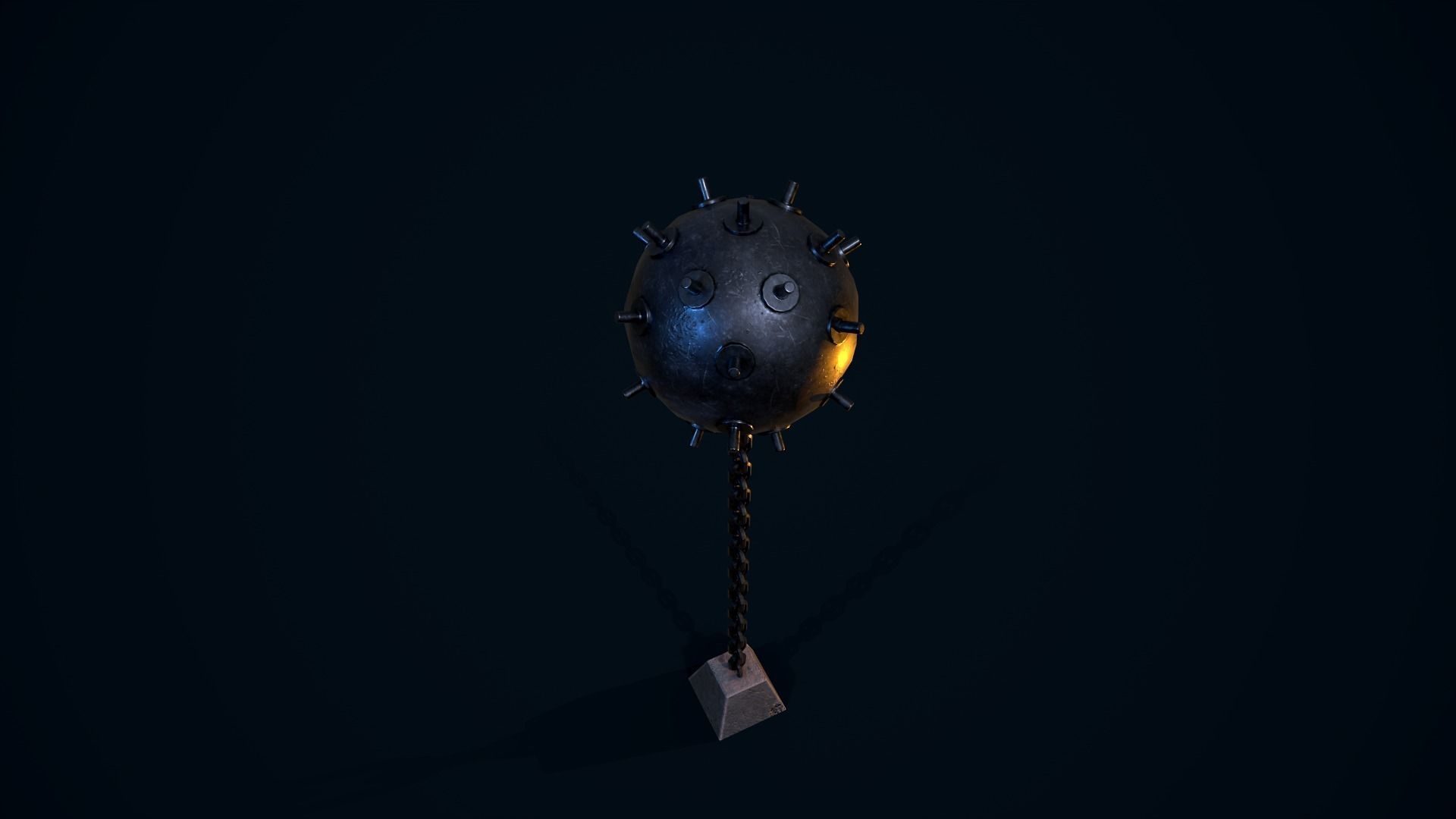Sea Mine Low-poly 3D model_12