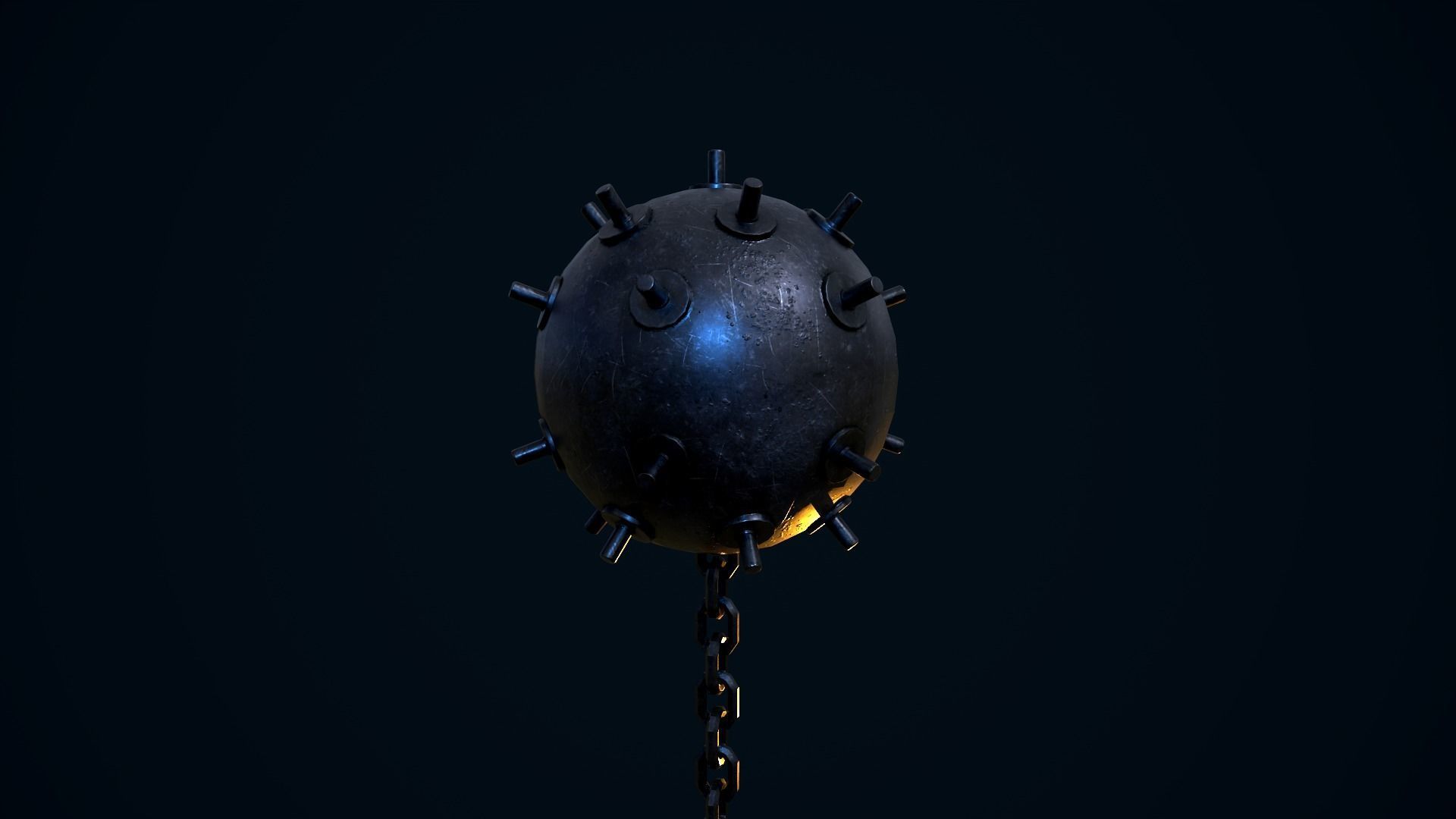 Sea Mine Low-poly 3D model_4