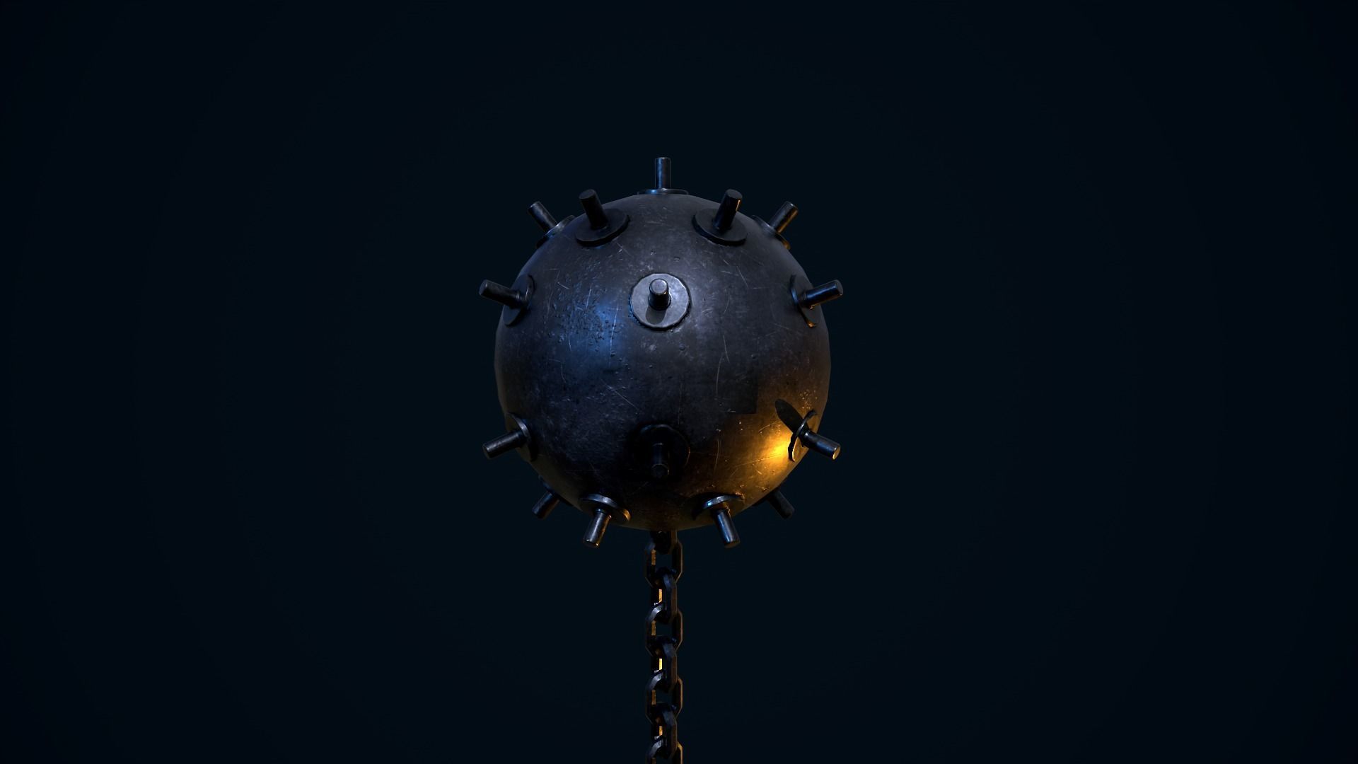 Sea Mine Low-poly 3D model_3
