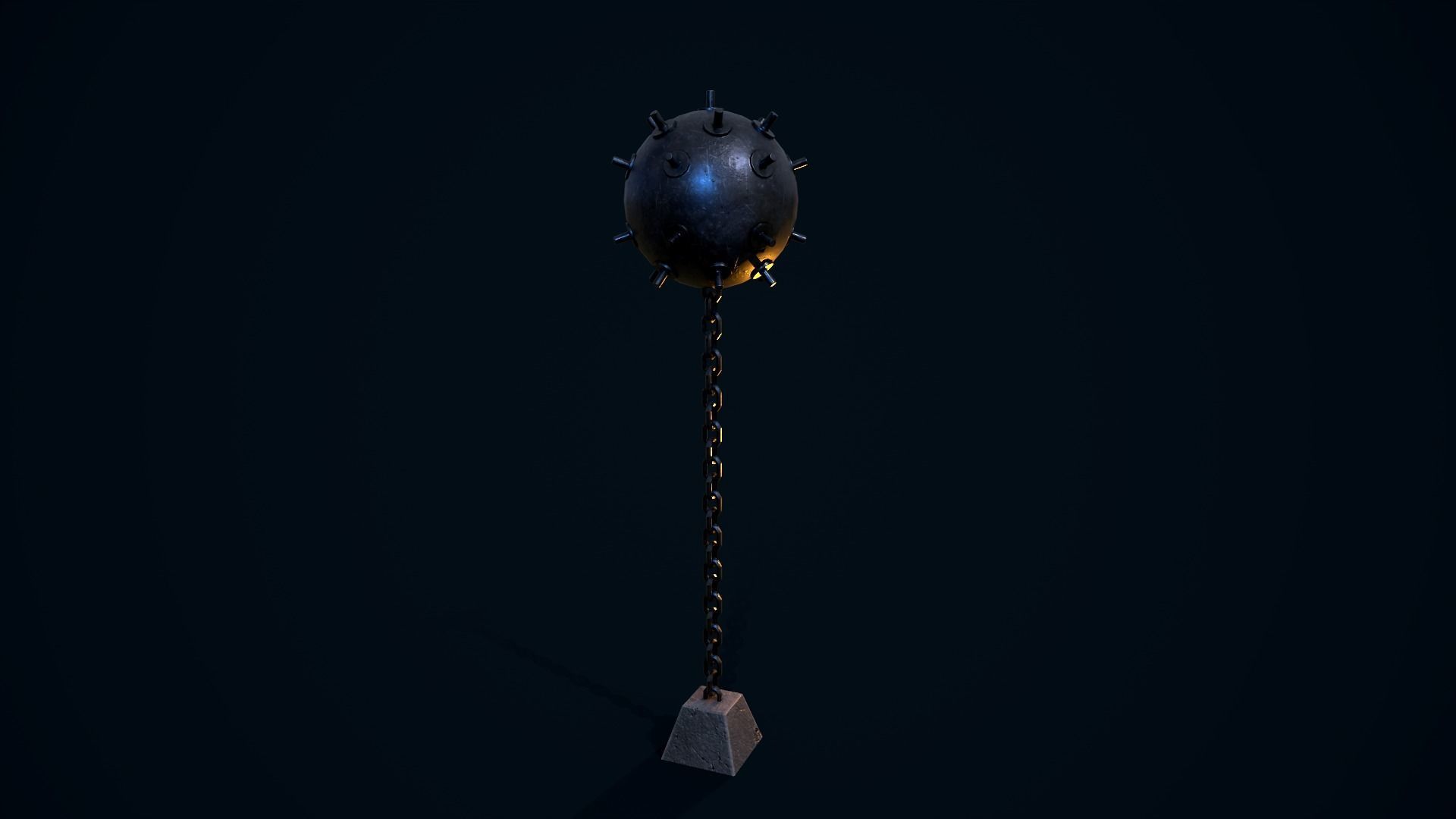 Sea Mine Low-poly 3D model_10