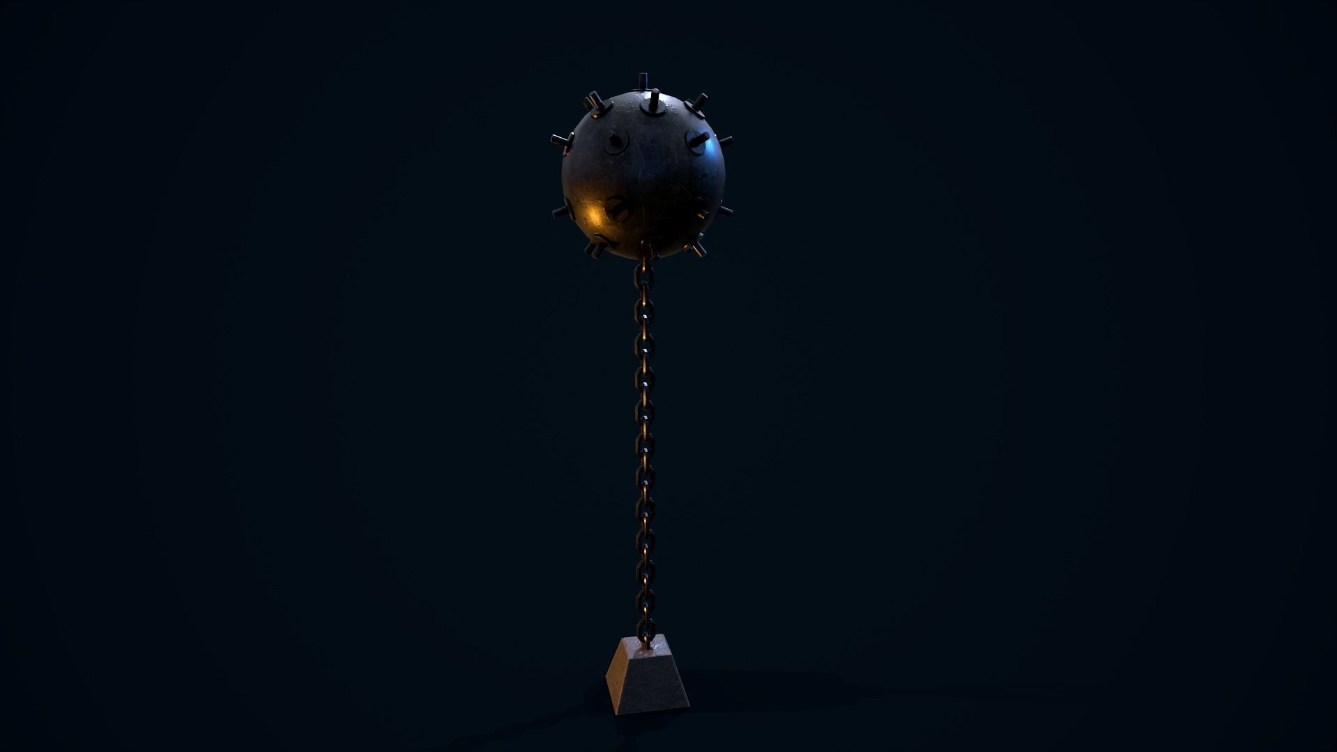 Sea Mine Low-poly 3D model_2