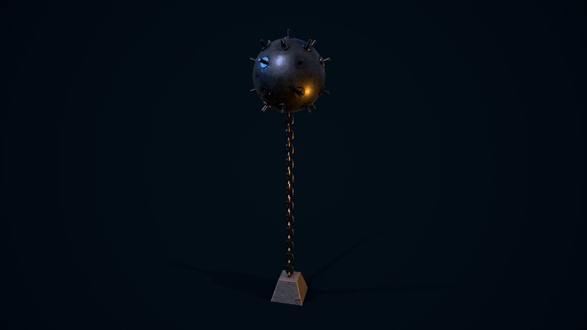 Sea Mine Low-poly 3D model_13