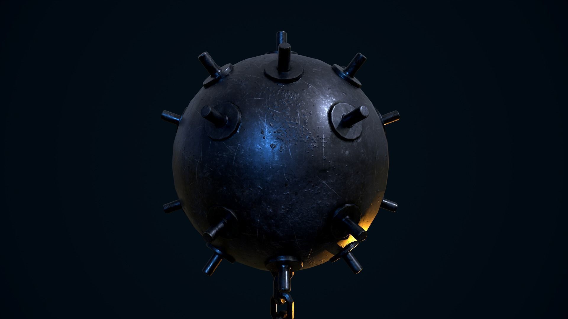 Sea Mine Low-poly 3D model_14