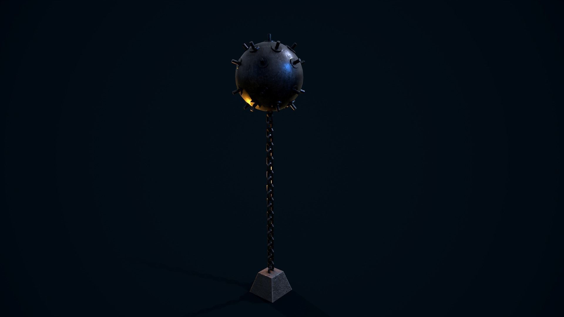 Sea Mine Low-poly 3D model_6