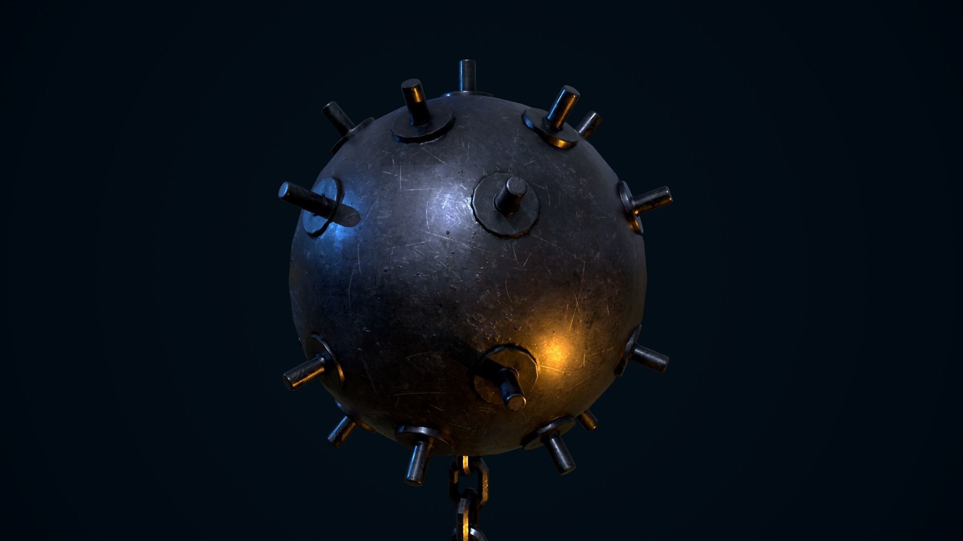Sea Mine Low-poly 3D model_9