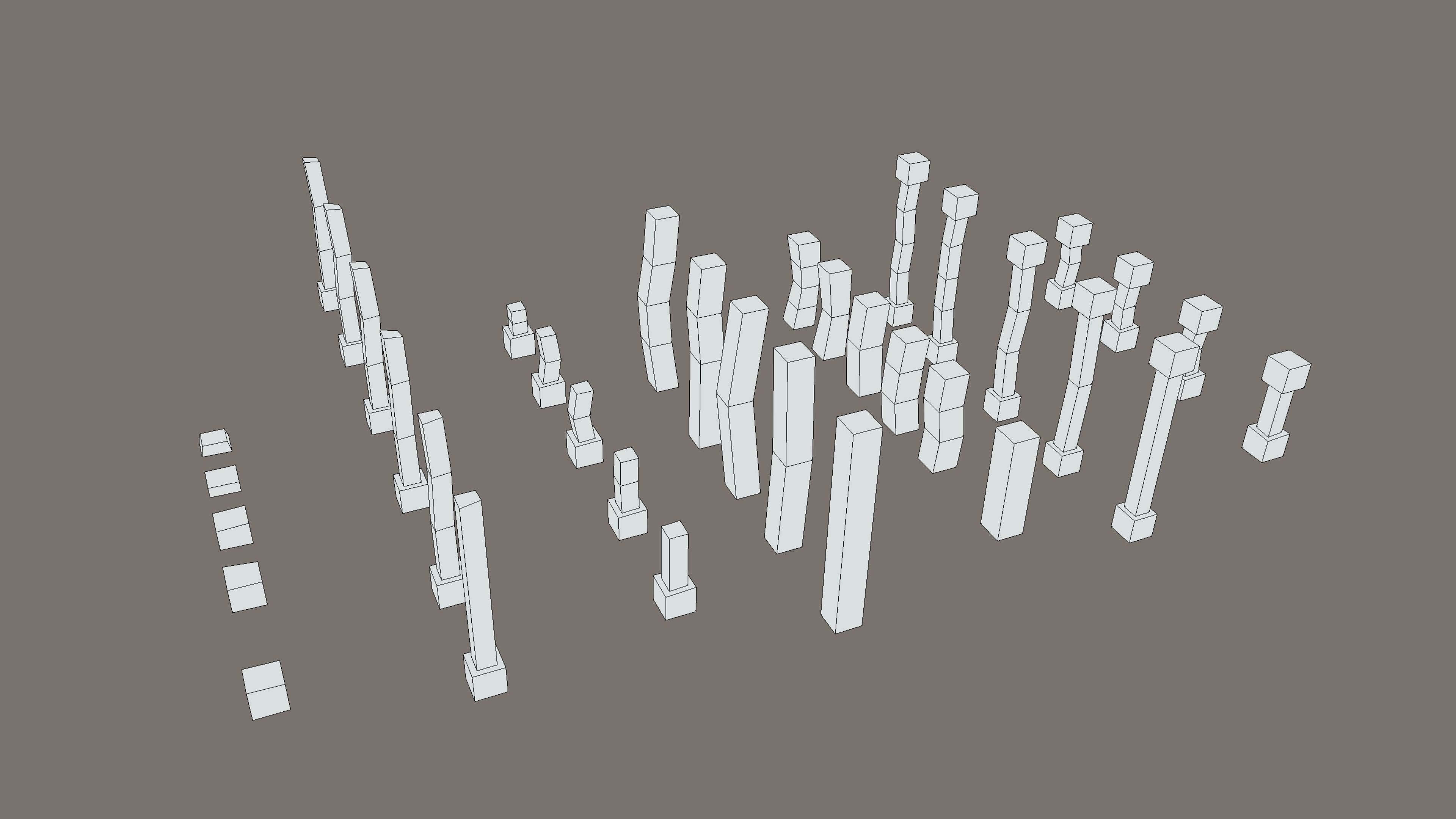 Stylized PBR Wooden Posts Pack Low-poly 3D model_5