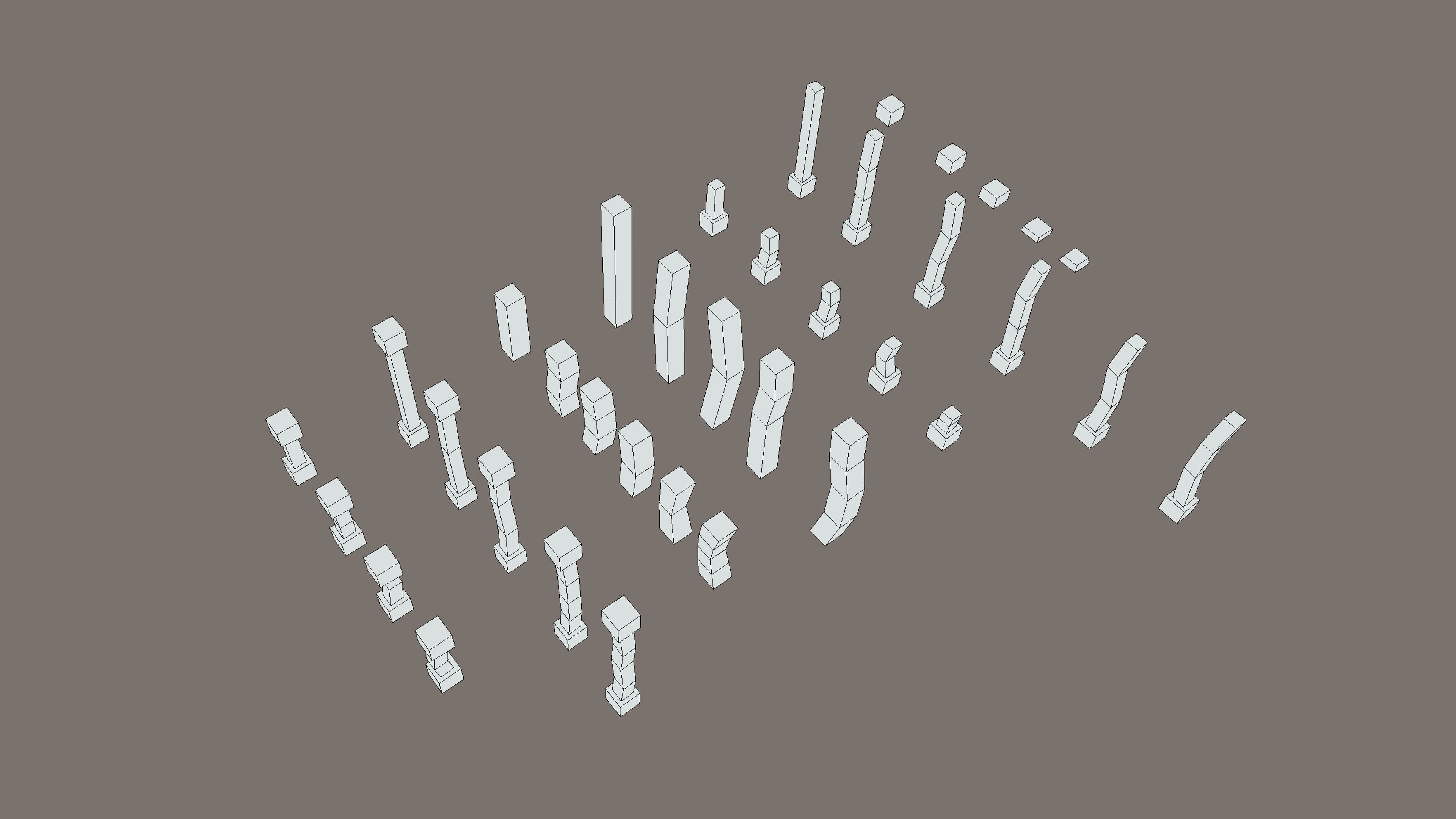 Stylized PBR Wooden Posts Pack Low-poly 3D model_6