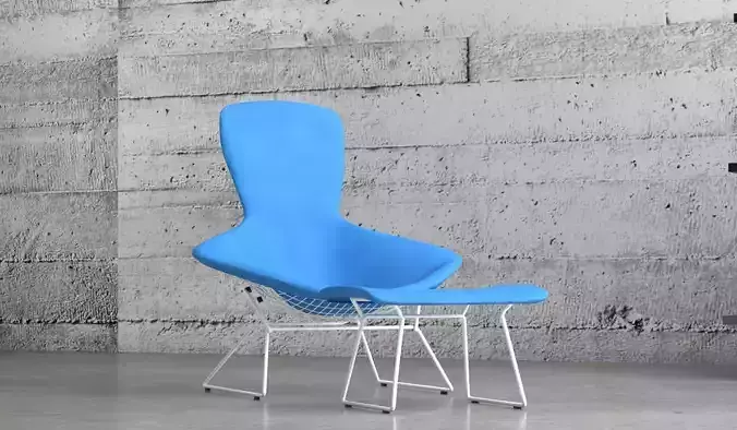 Bertoia bird chair and ottoman