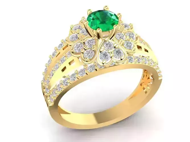 Luxury Emerald Diamond Engagement Ring for Women  1131