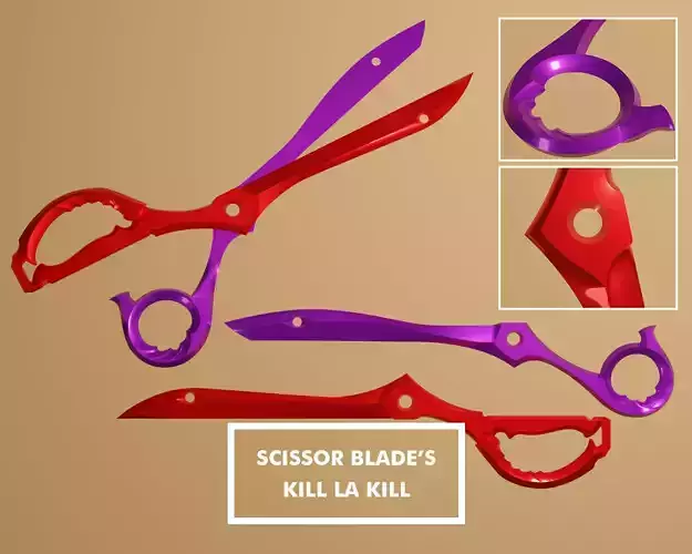 Scissor Blade Ryuko Matoi and Nui Harime Blade - Kill la Kill 3D print model